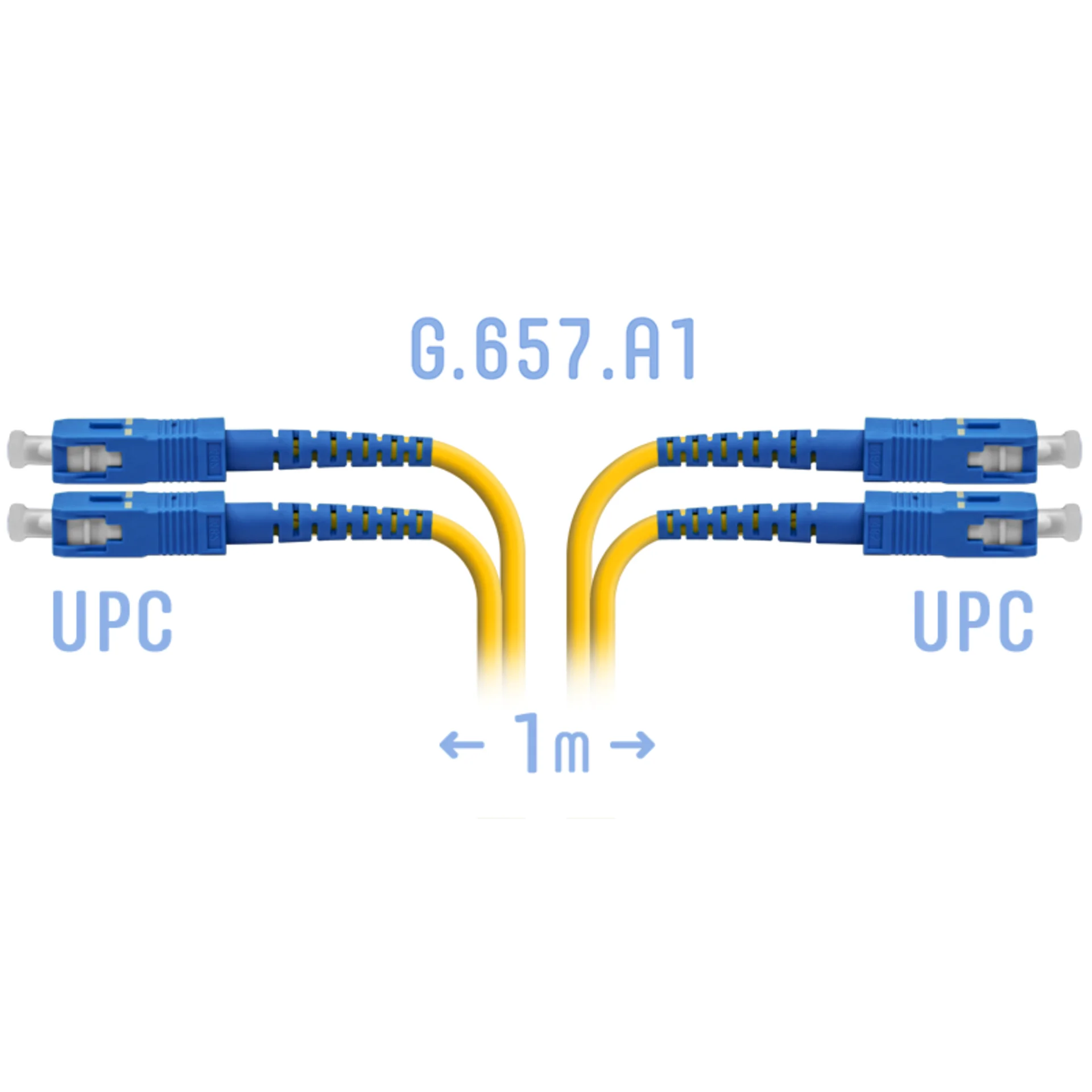 Патчкорд оптический SC/UPC SM G.657.A1 Duplex 1 метр