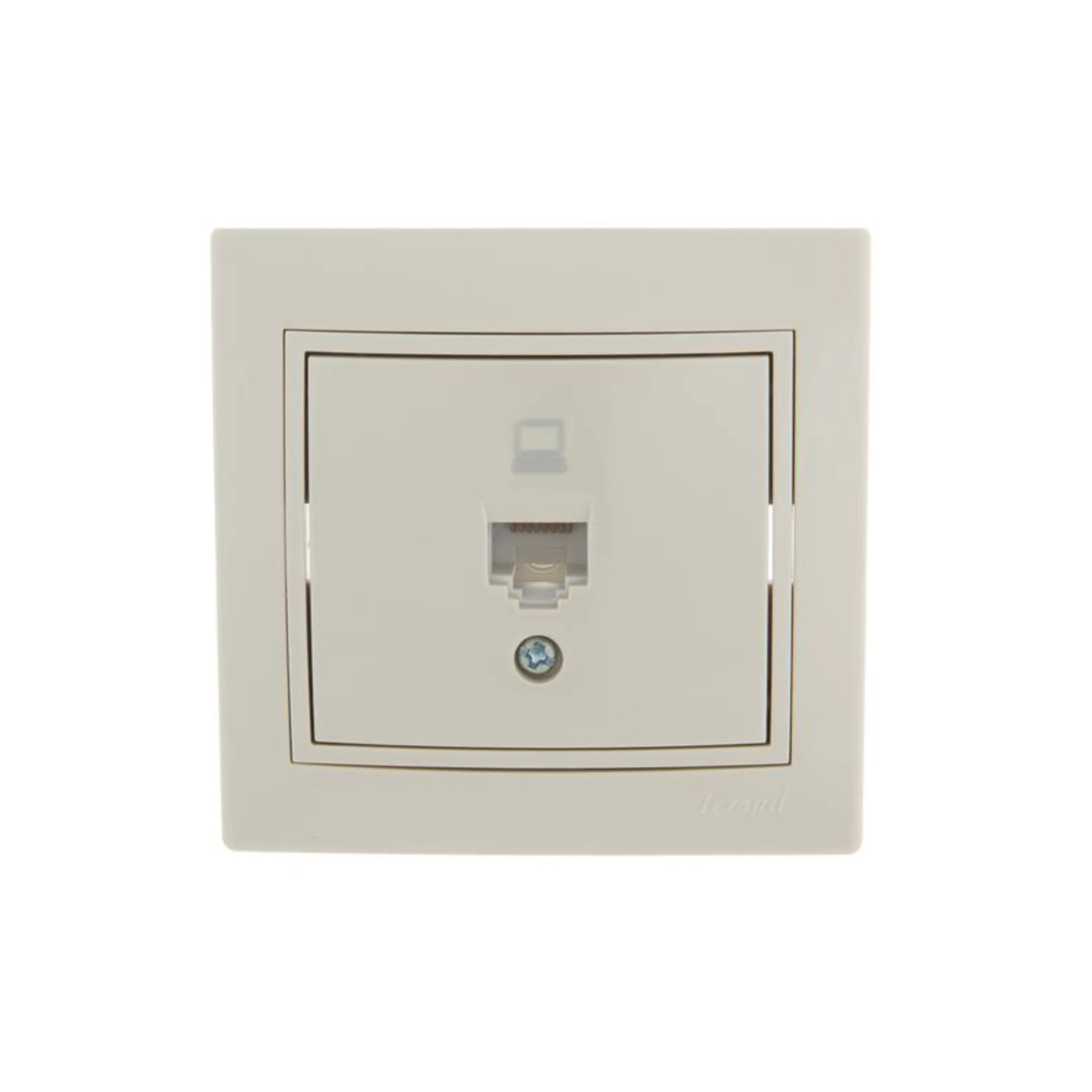 Розетка компьютерная 1-м СП Mira RJ45 крем./крем.. LEZARD 701-0303-139