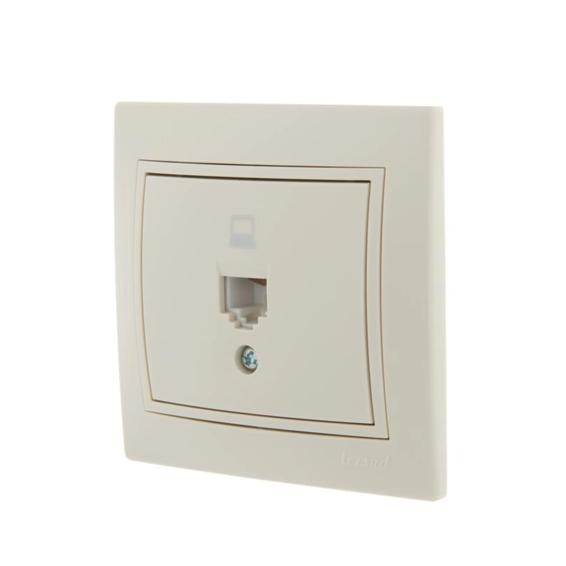Розетка компьютерная 1-м СП Mira RJ45 крем./крем.. LEZARD 701-0303-139
