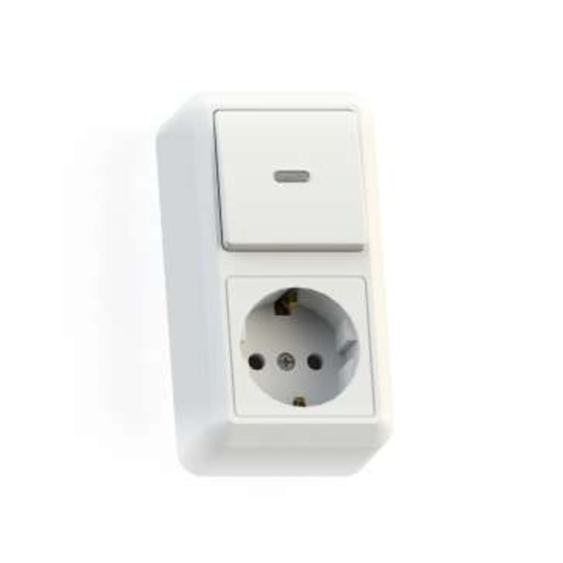 Блок комбинированный ОП БКВР-432 Оптима (1-кл. выкл. с подсветкой + розетка с заземл.) бел. Кунцево