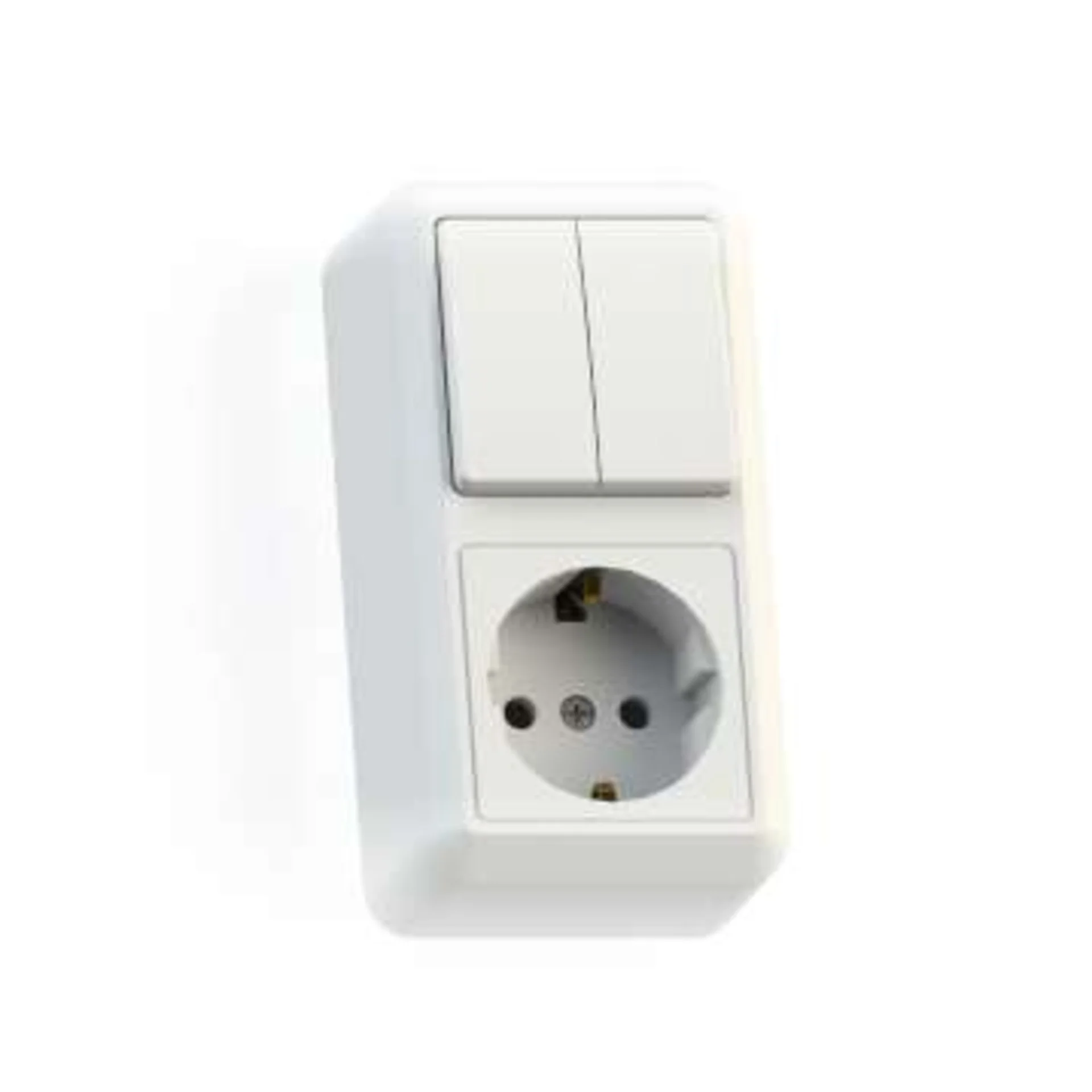 Блок комбинированный ОП БКВР-428 Оптима (2-кл. выкл. + розетка с заземл.) бел. Кунцево 8066