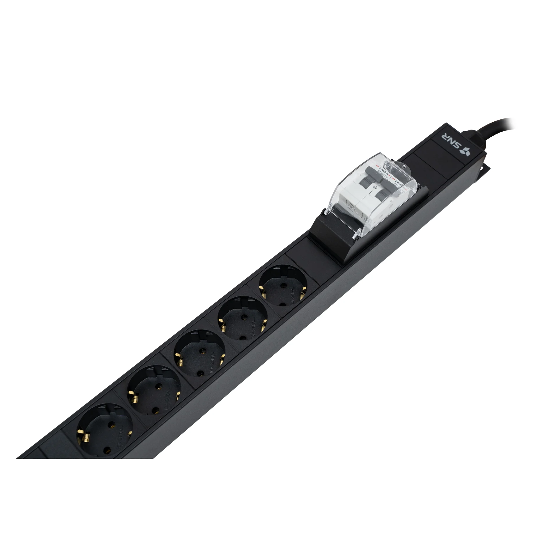 Блок электрических розеток на 20 гнезд Schuko, шнур питания 3 м 3x6мм2 с вилкой IEC 60309 32A 2P＋E (IP44) 1213.0х50.0х44.4мм