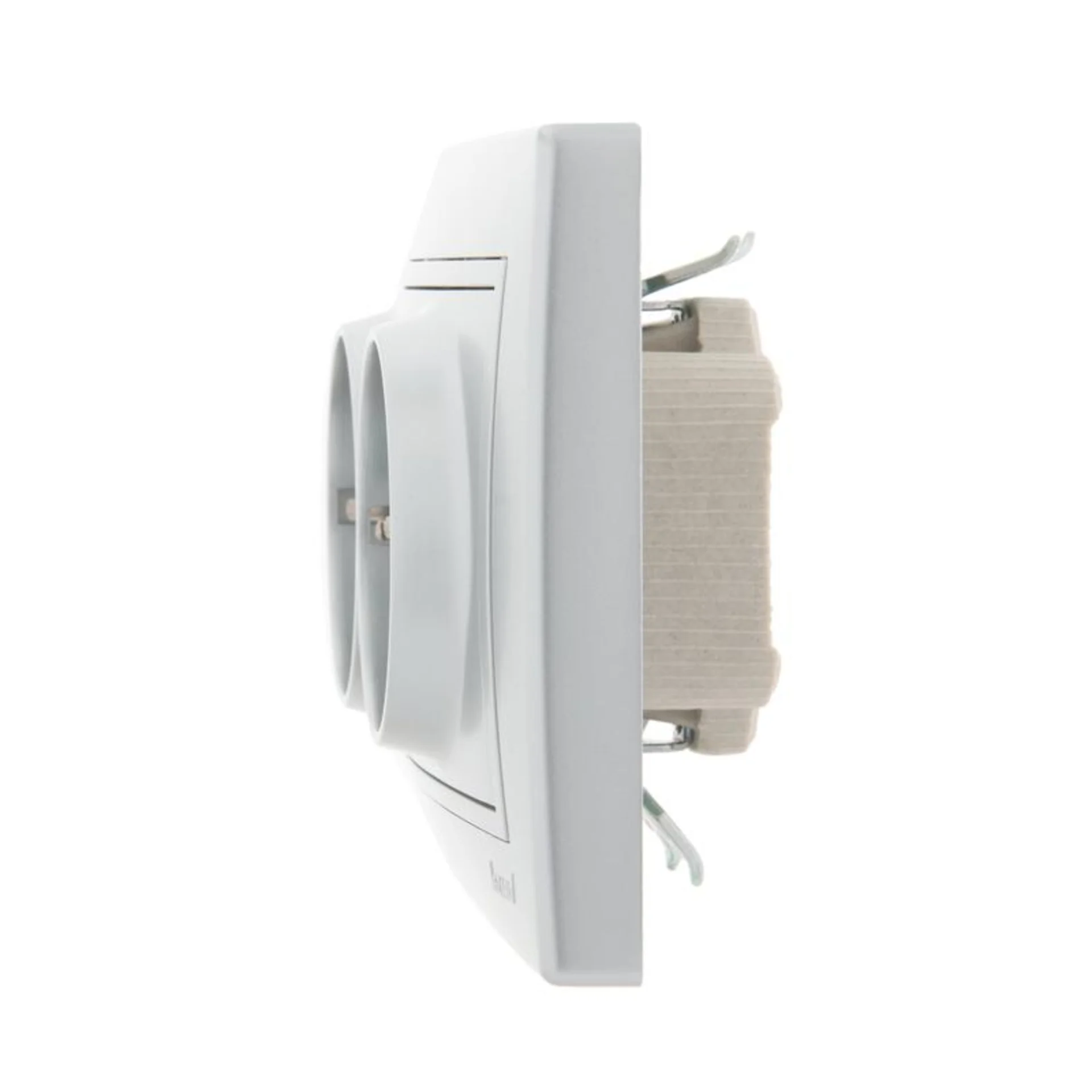 Розетка 2-м СП Mira 16А IP20 с заземл. со вставкой керамика сер. метал. LEZARD 701-1010-127