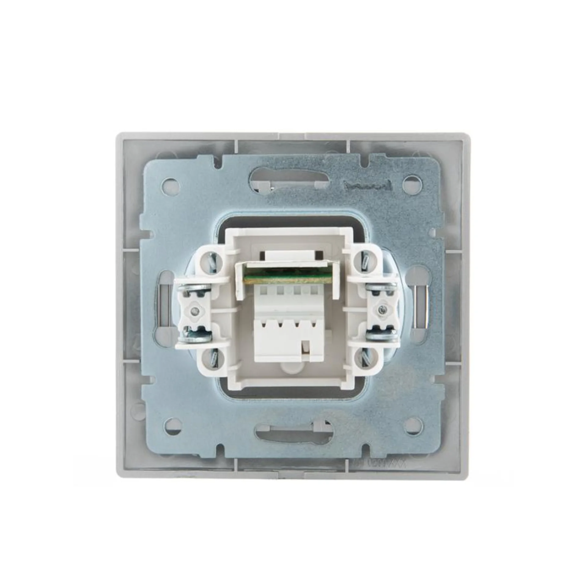 Розетка телефонная 1-м СП Mira RJ11 сер. метал. LEZARD 701-1010-137
