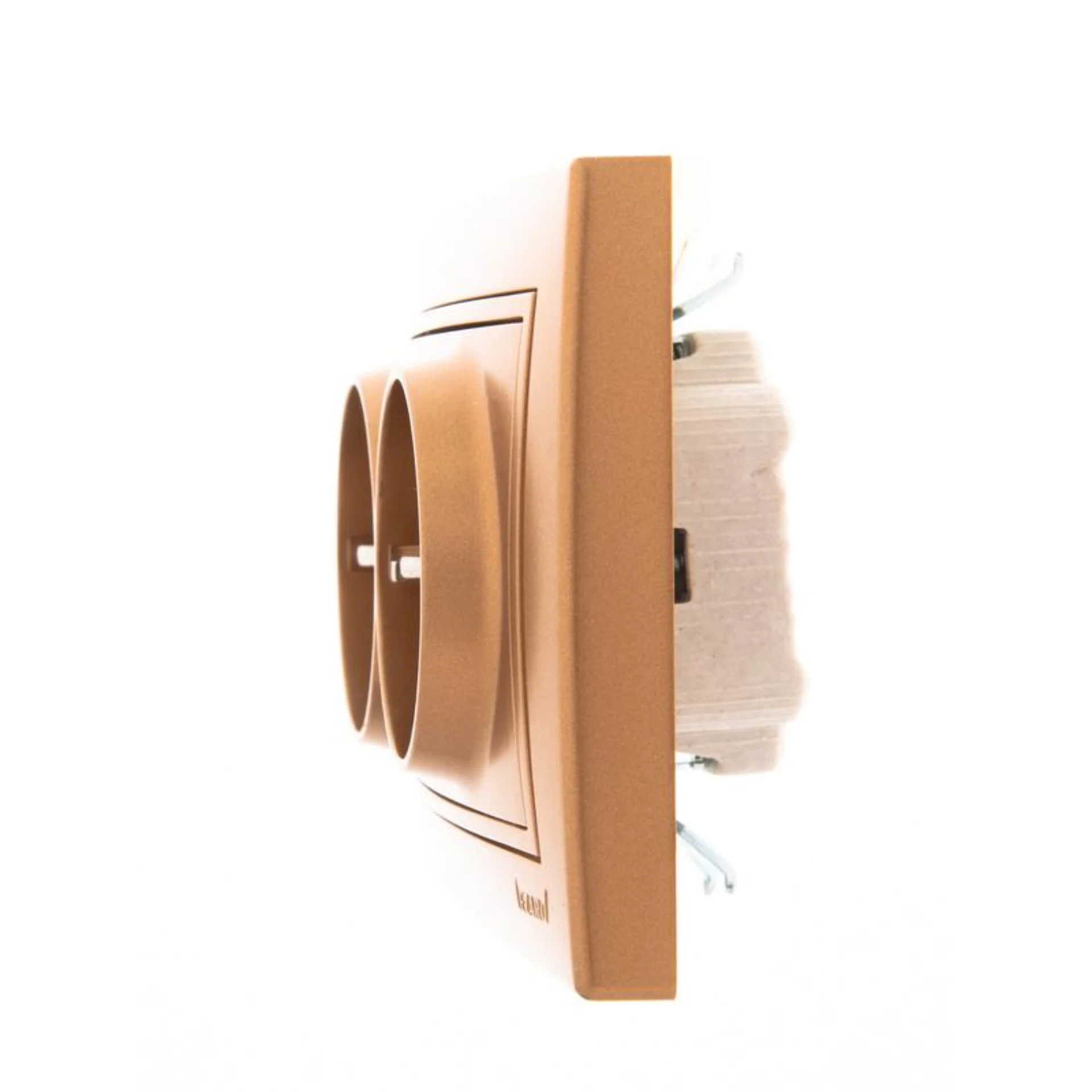 Розетка 2-м СП Mira 16А IP20 с заземл. со вставкой керамика зол. метал. LEZARD 701-1313-127