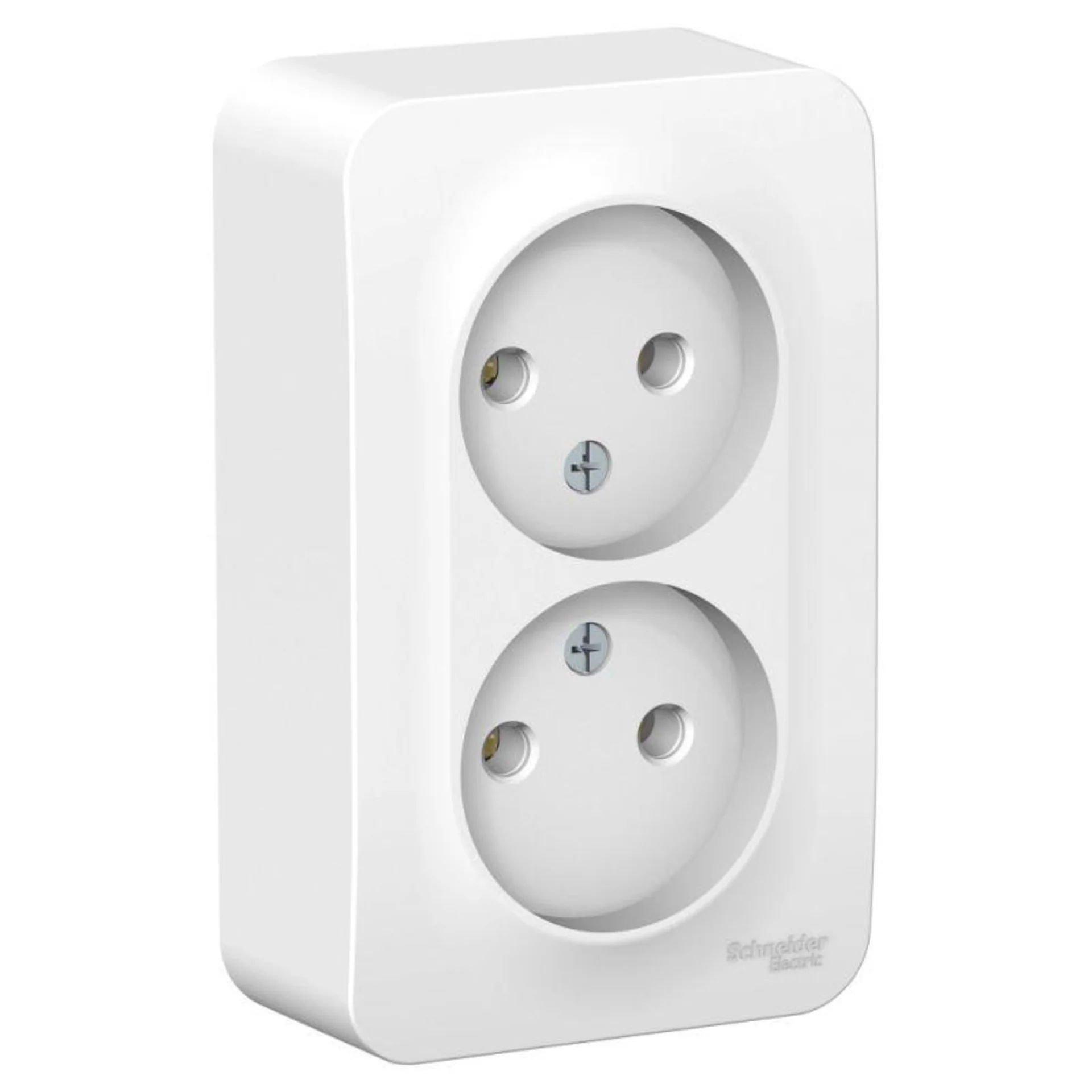 Розетка 2-м ОП Blanca 16А IP20 250В без заземл. без защ. шторок с изолир. пластиной бел. SE BLNRA000