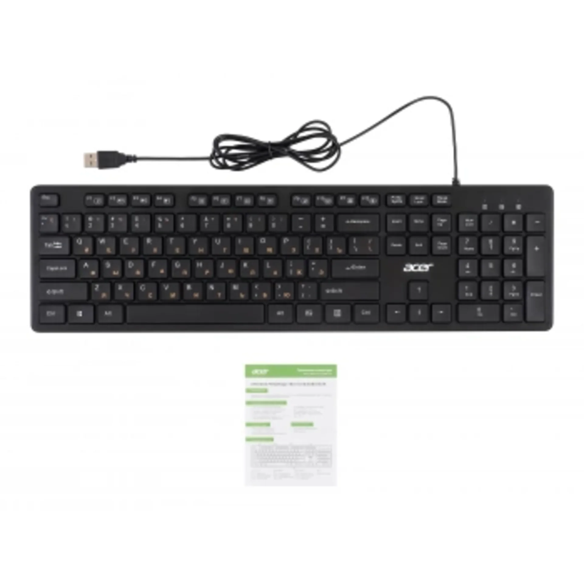 Клавиатура Acer OKW122 черный USB Multimedia (ZL.KBDEE.00C)