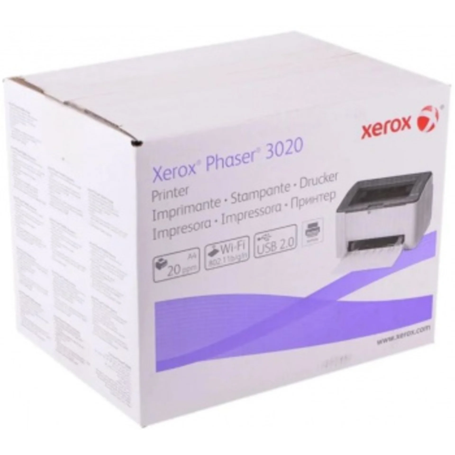 Принтер лазерный Xerox Phaser 3020v_bi A4 WiFi белый