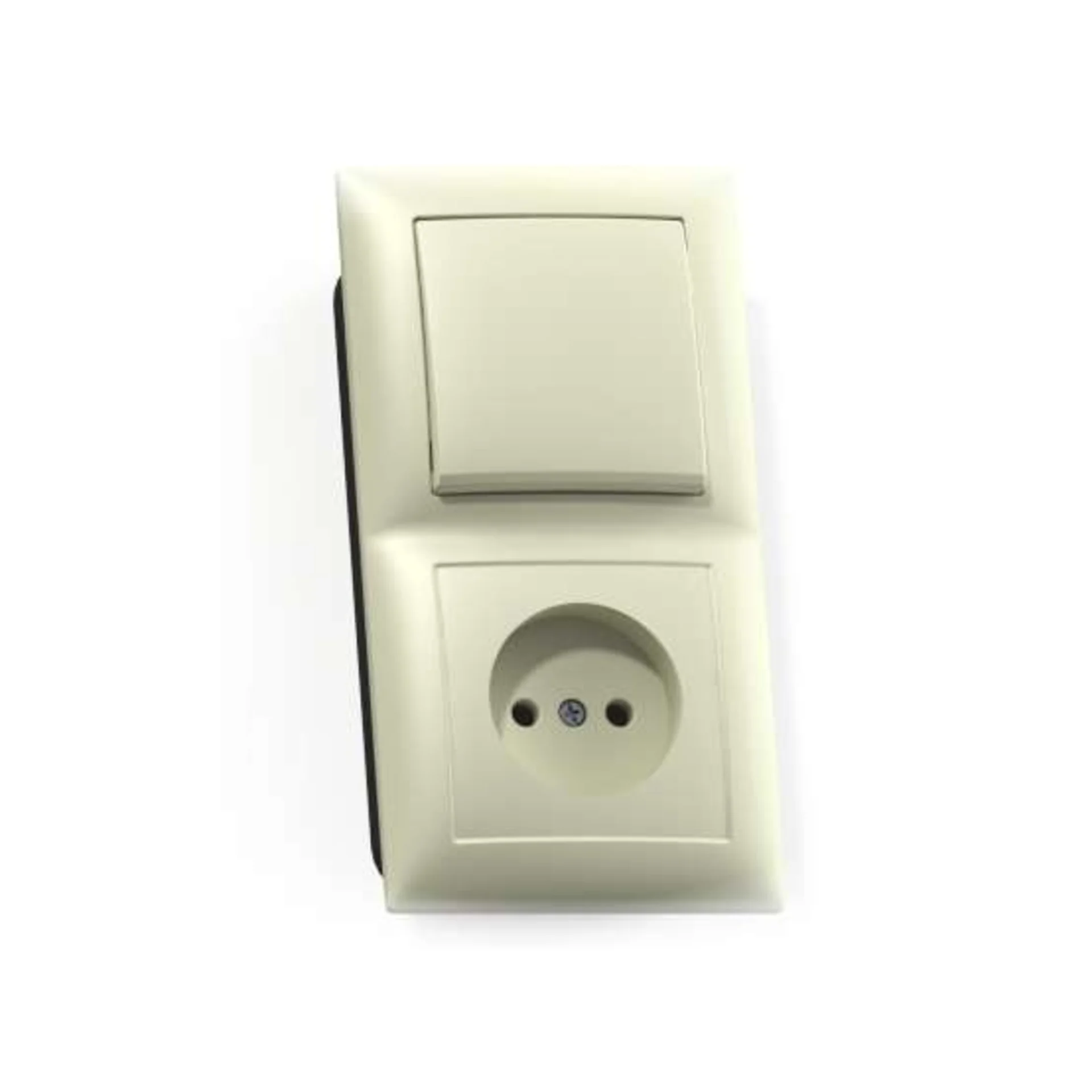 Блок СП БКВР-408 Селена (1-кл. выкл. + розетка) сл. кость Кунцево 8170