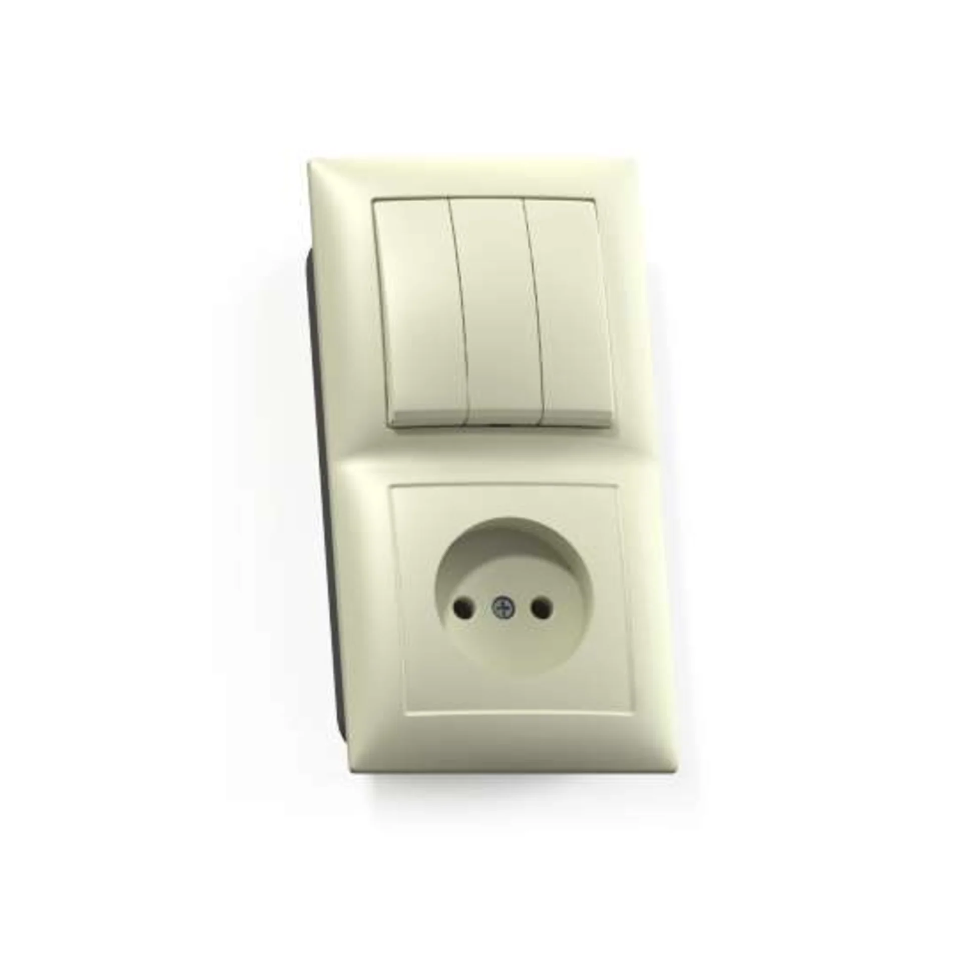 Блок СП БКВР-410 Селена (3-кл. выкл. + розетка) сл. кость Кунцево 8172