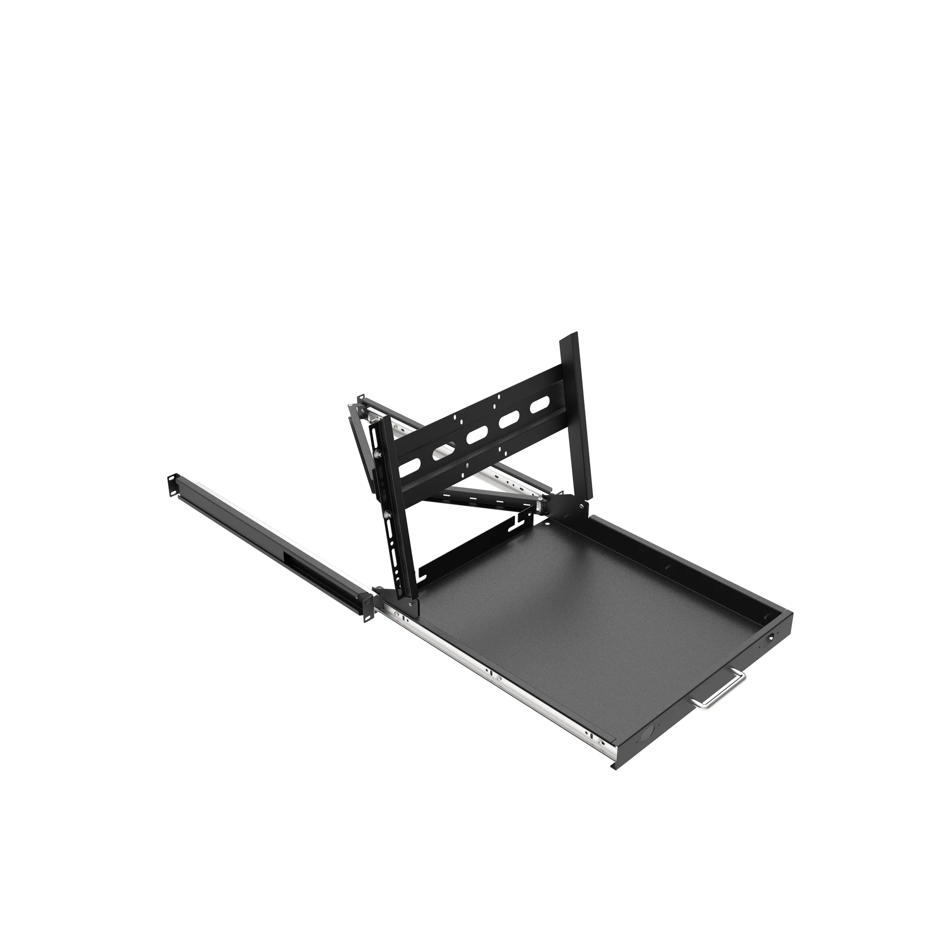 Полка выдвижная для монитора в шкафы глубиной 800мм (глубина полки 550мм), цвет черный (SNR-SHELF-MONITOR-550)