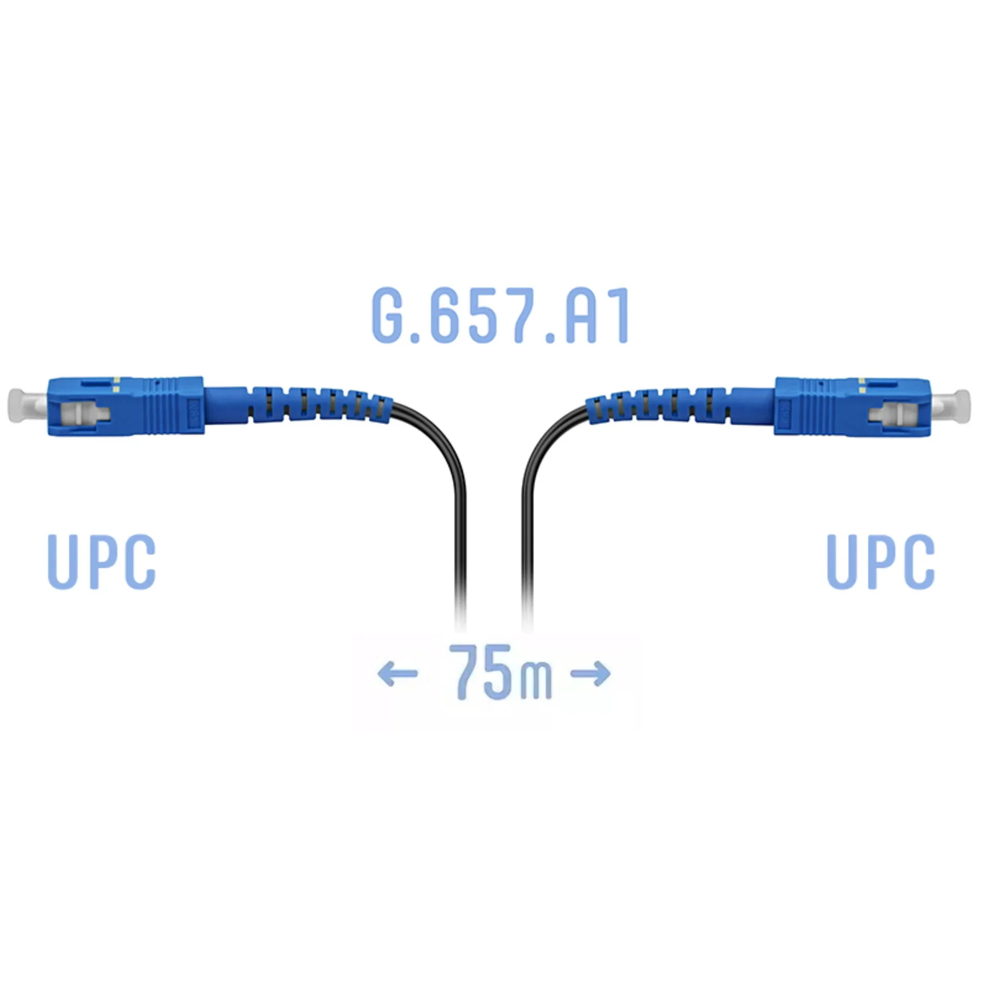 Патчкорд оптический FTTH SC/UPC, кабель 604-02-01, 75 метров