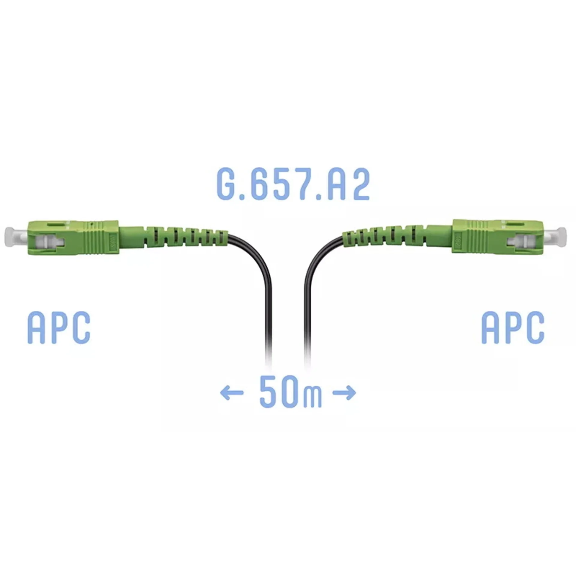 Патчкорд оптический FTTH SC/APC, кабель 604-02-01, 50 метров