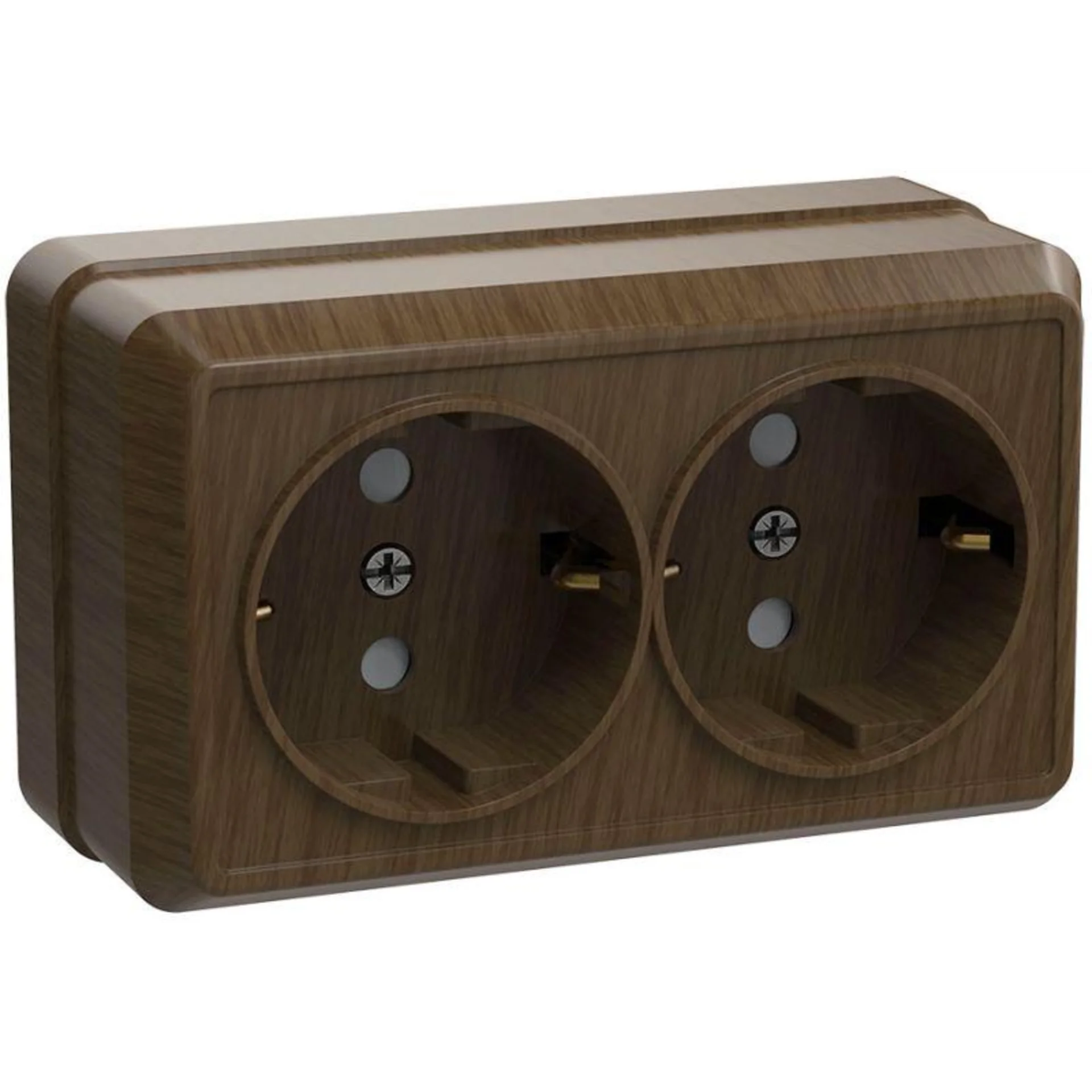 Розетка 2-м ОП Октава РС22-3-ОД 16А IP20 с заземл. дуб IEK ERO21-K04-16-DC