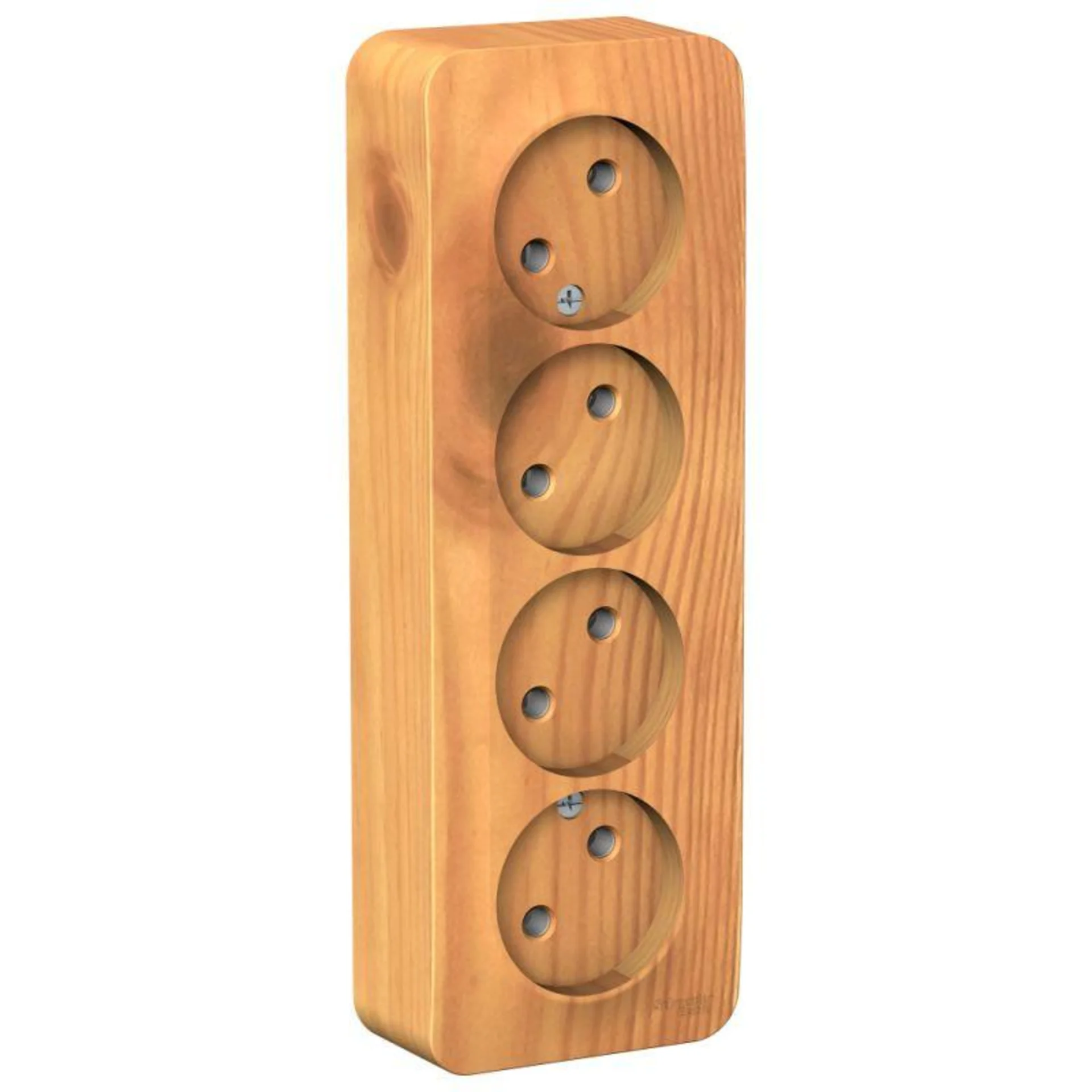 Розетка 4-м ОП Blanca 16А IP20 250В без заземл. без защ. шторок с изолир. пластиной ясень SE BLNRA00