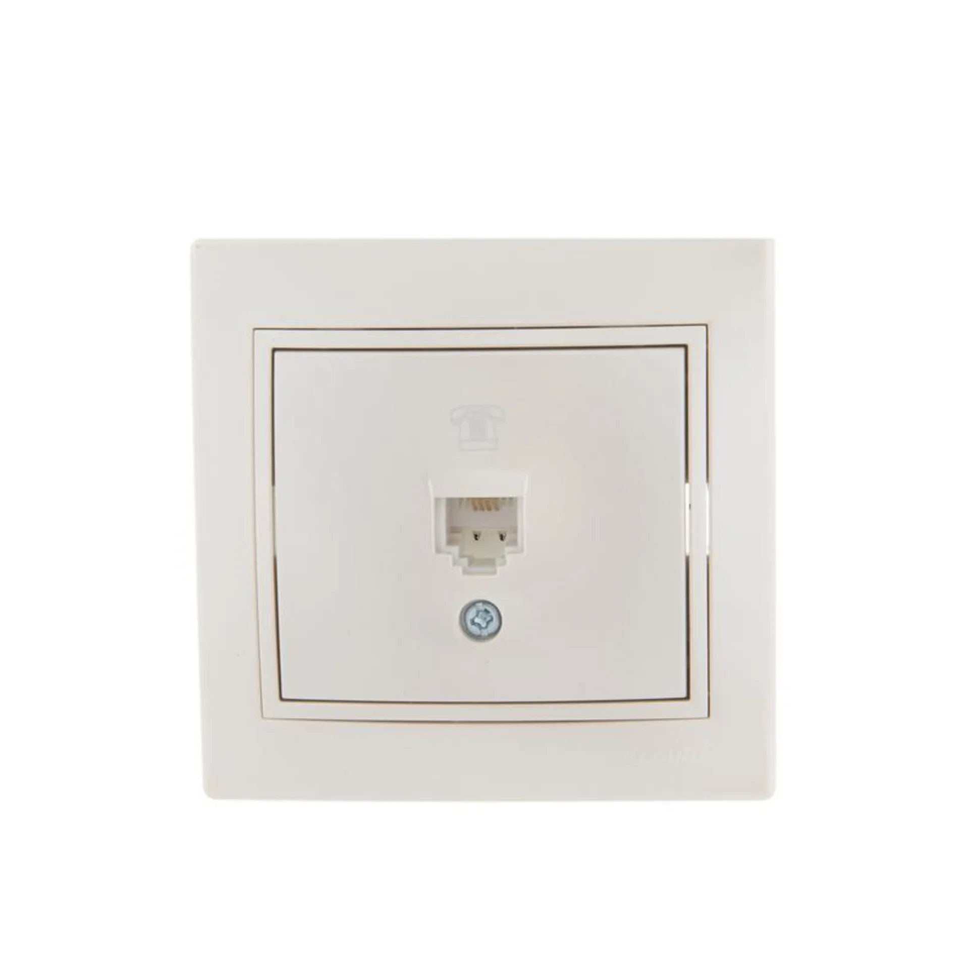 Розетка телефонная 1-м СП Mira RJ11 16А IP20 евро стандарт со вставкой жемчуж./бел. перламутр. LEZAR