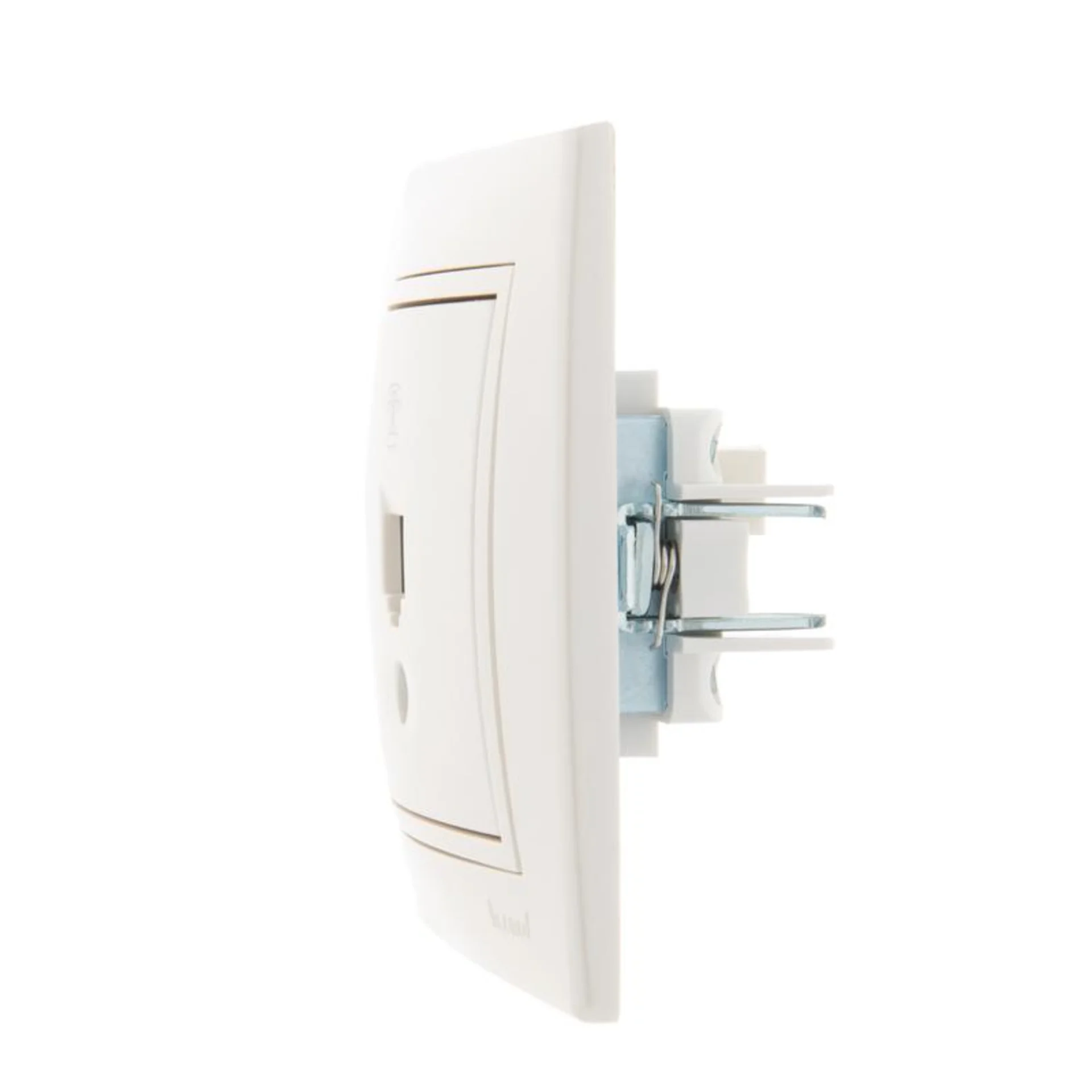 Розетка телефонная 1-м СП Mira RJ11 16А IP20 евро стандарт со вставкой жемчуж./бел. перламутр. LEZAR