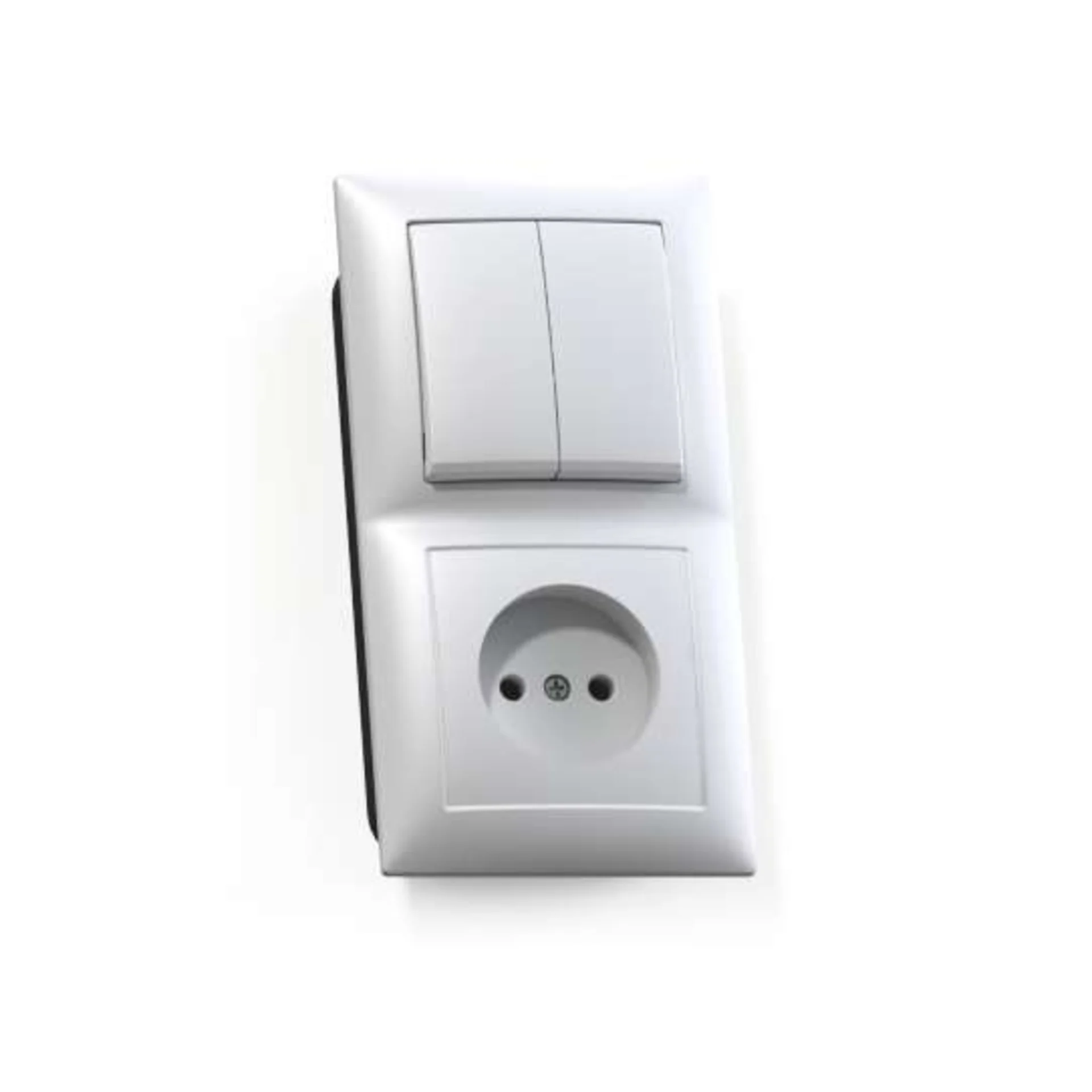 Блок СП БКВР-409 Селена (2-кл. выкл. + розетка) бел. Кунцево 8201