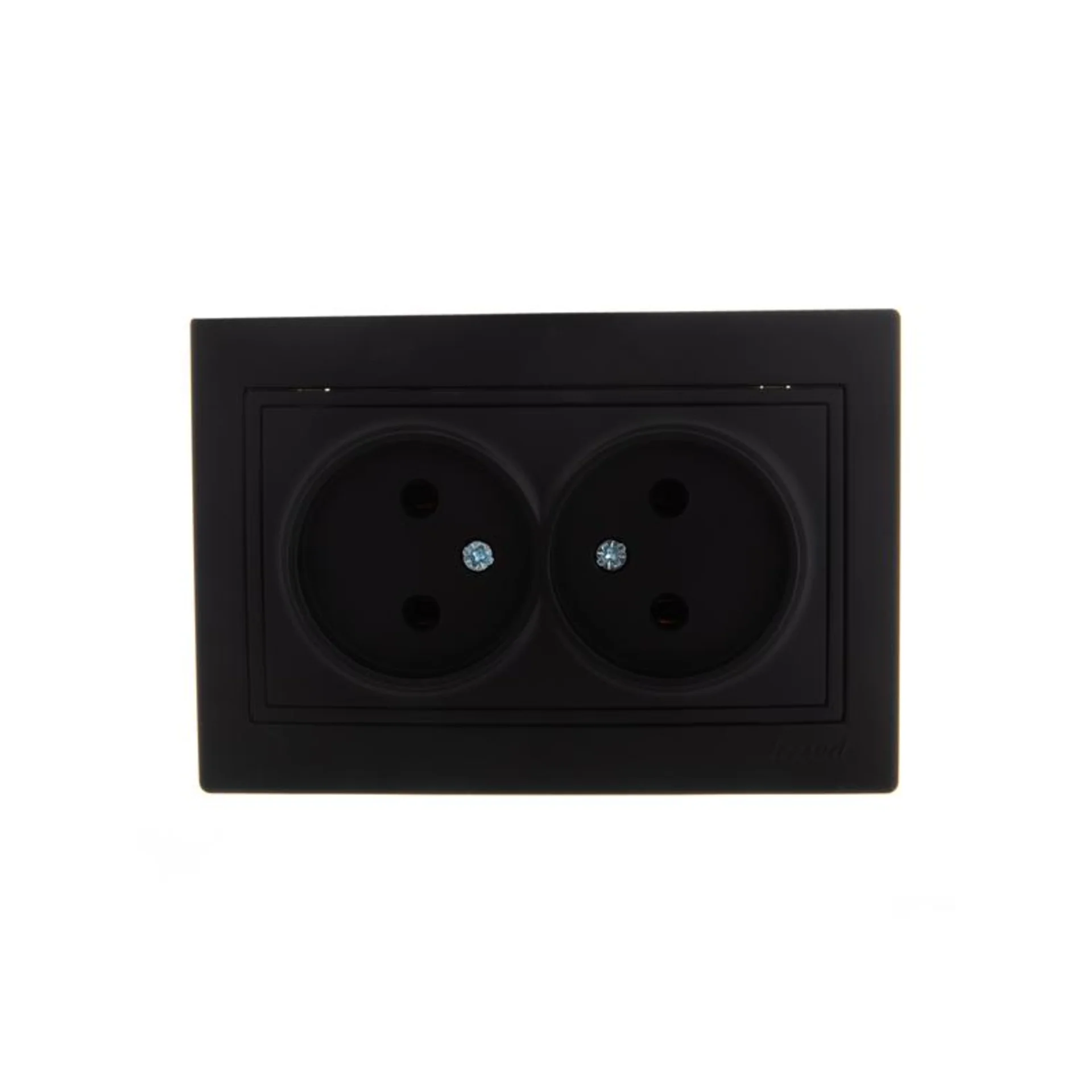 Розетка 2-м СП Mira 16А IP20 без заземл. со вставкой керамика черн. бархат LEZARD 701-4242-128