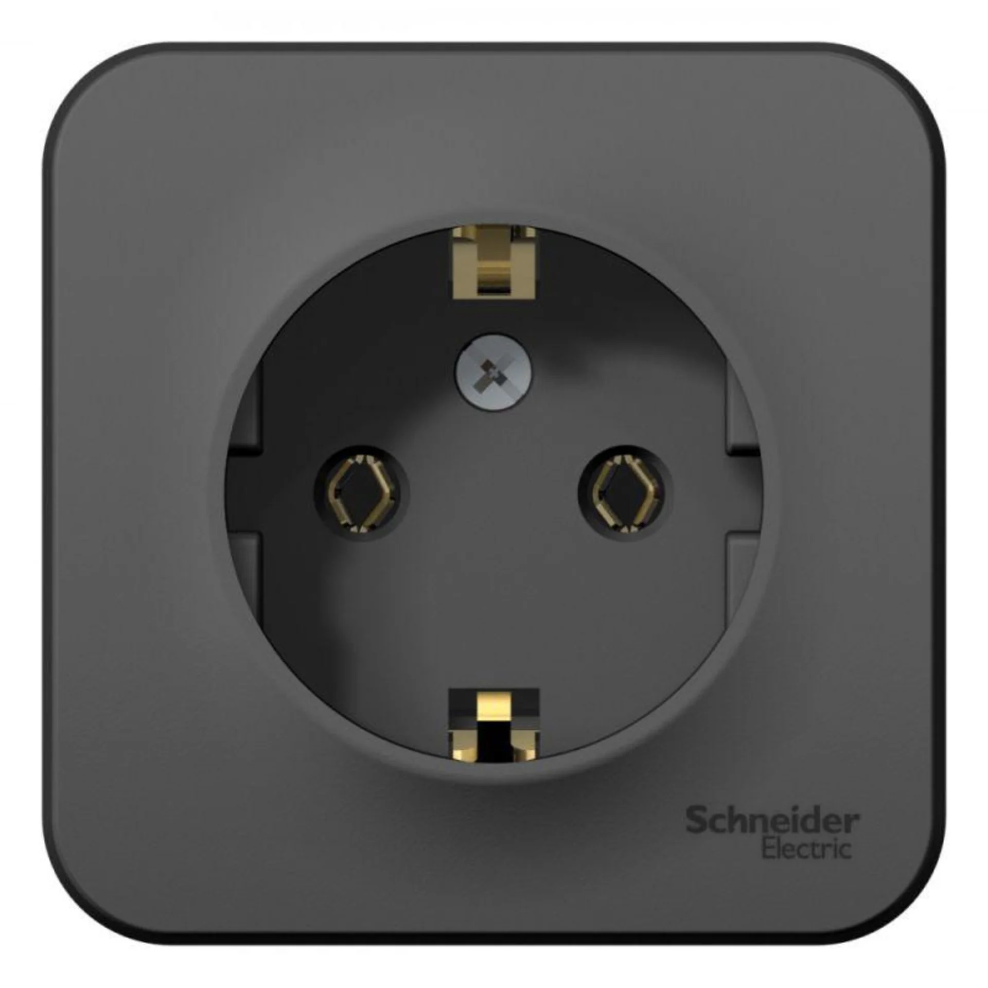 Розетка 1-м ОП Blanca 16А IP20 250В с заземл. без защ. шторок с изолир. пластиной антрацит SE BLNRA0