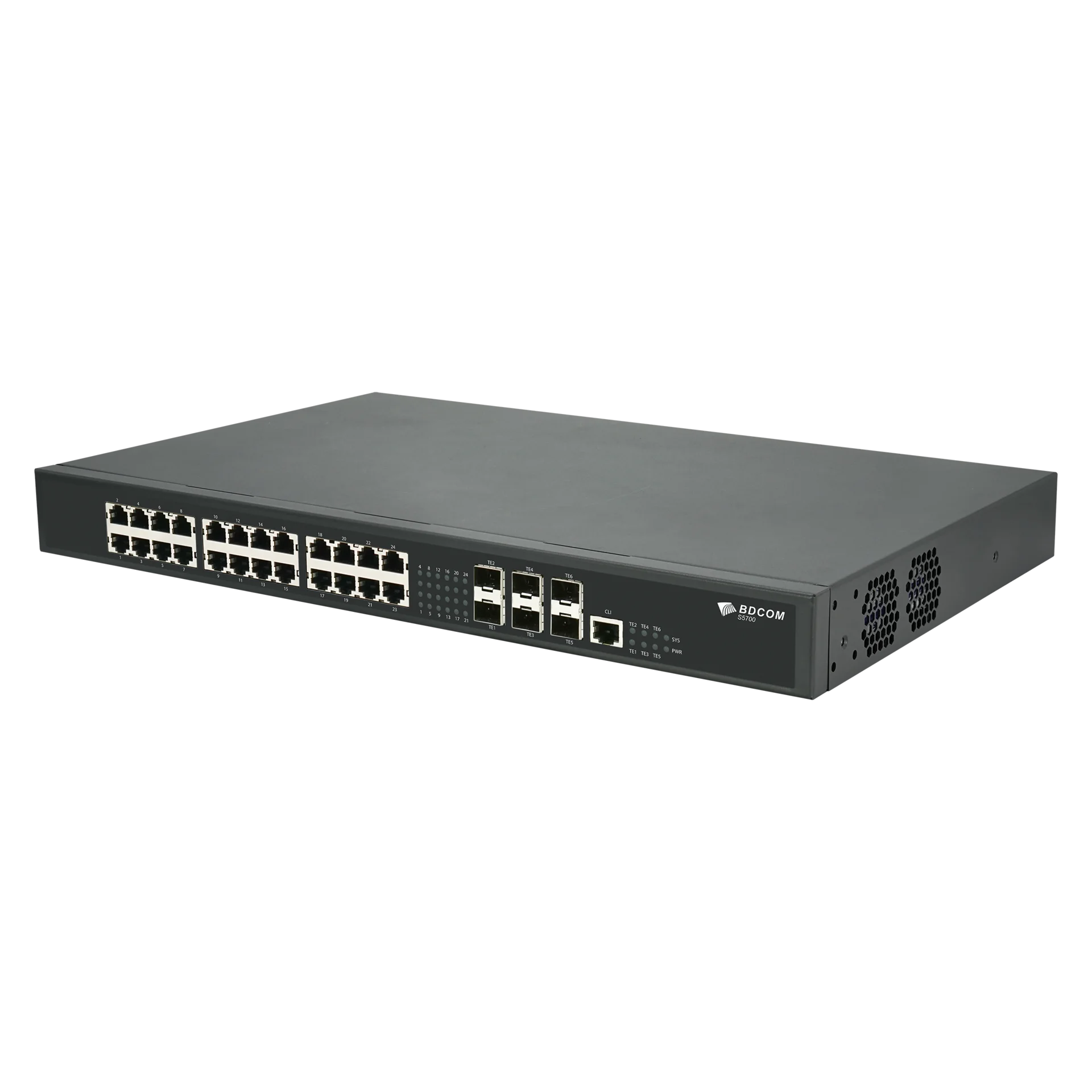 Управляемый коммутатор уровня 3 BDCOM S5700-24ET6XB, 24x 2.5GBASE-Т, 6x 1/10GE SFP+, 220VAC
