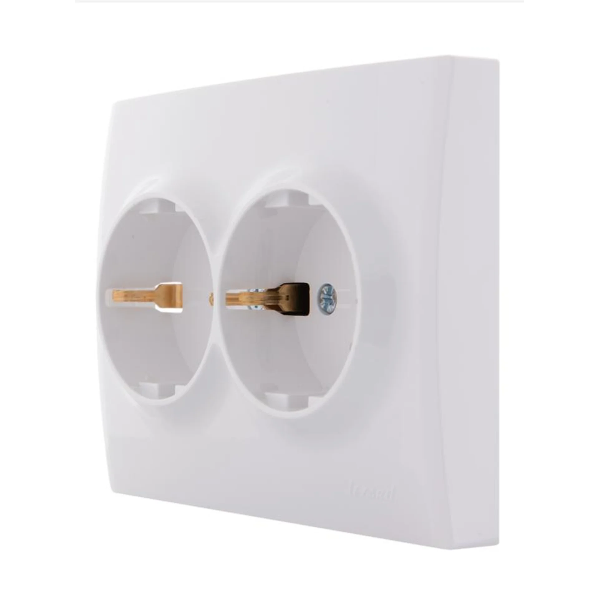 Розетка 2-м СП Karina с заземл. термопласт бел. LEZARD 707-0200-127B