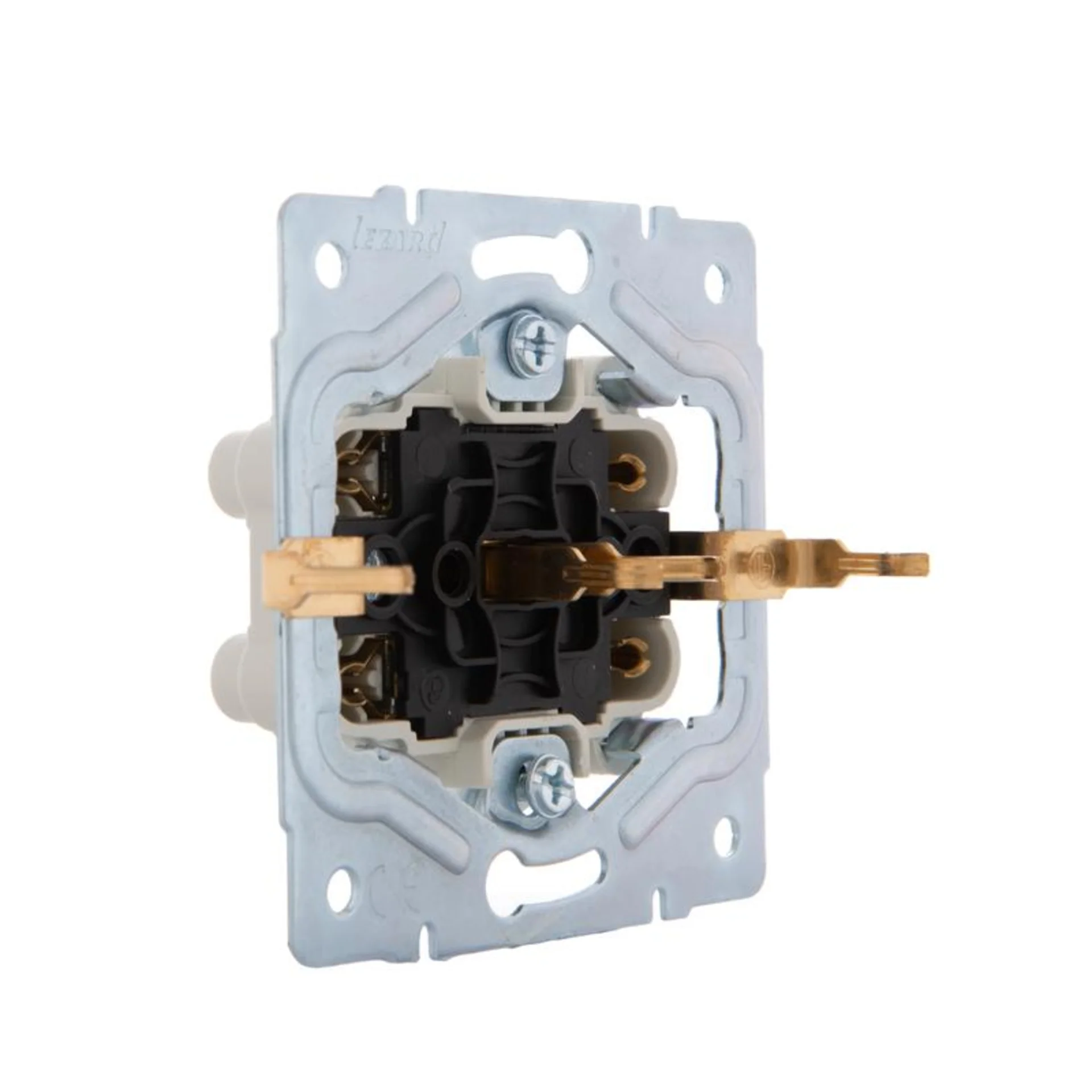 Розетка 2-м СП Karina с заземл. термопласт бел. LEZARD 707-0200-127B