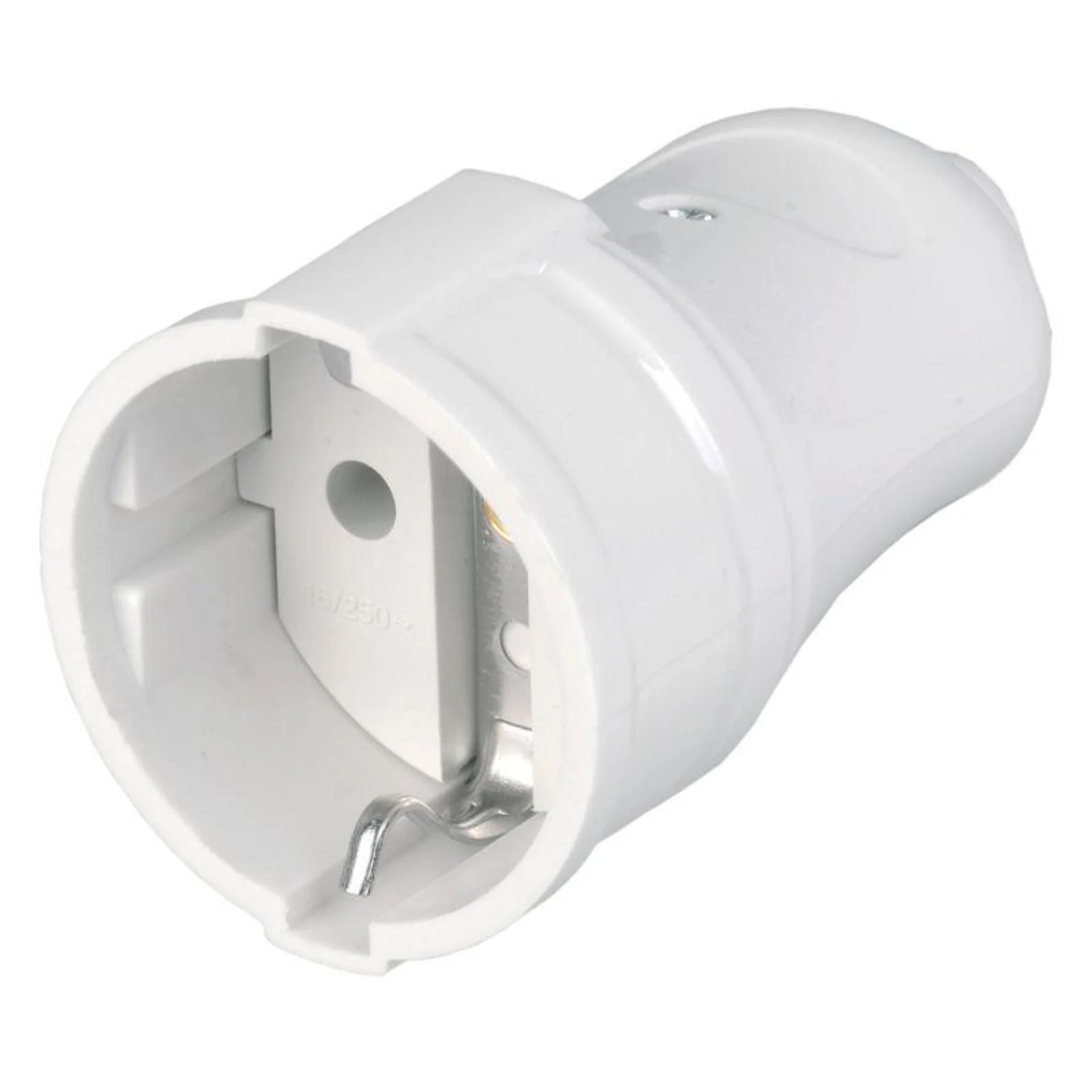 Розетка разборная РПп10-01-Ст 16А прямая разборная с заземл. бел. IEK ERP10-16-01-K01