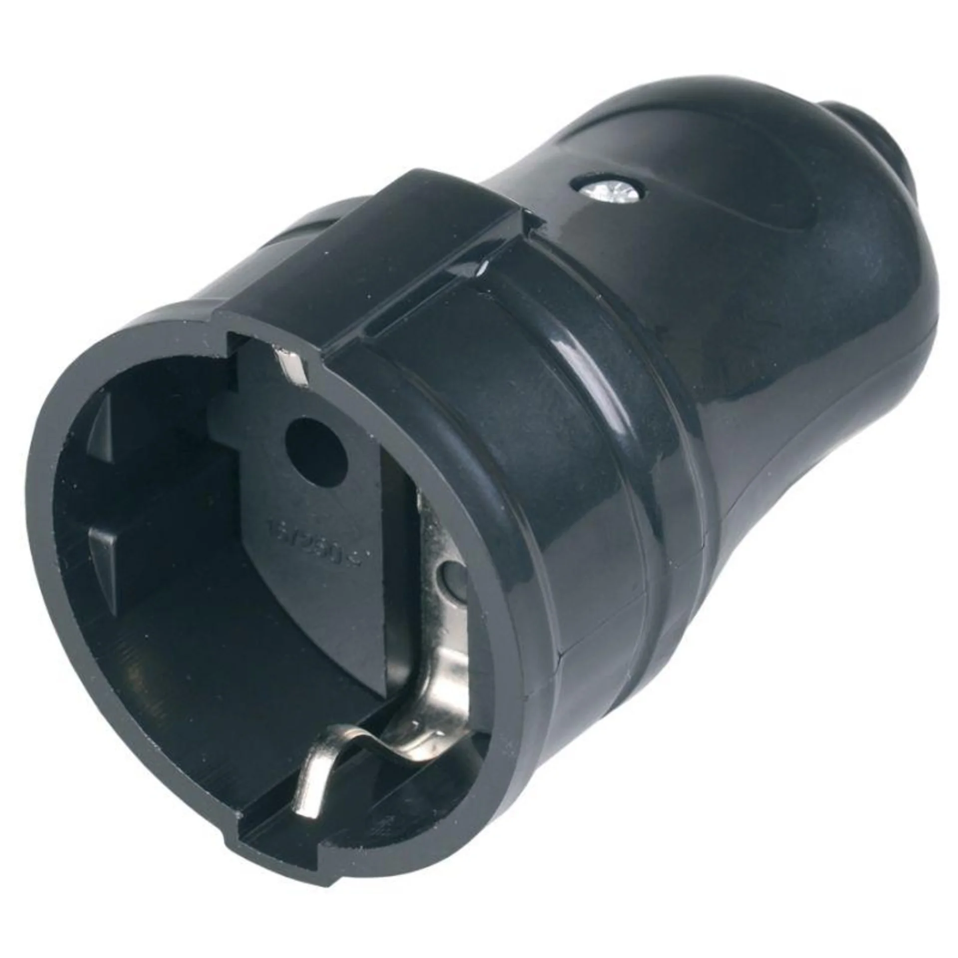 Розетка разборная РПп10-02-Ст 16А прямая с заземл. черн. IEK ERP10-16-01-K02