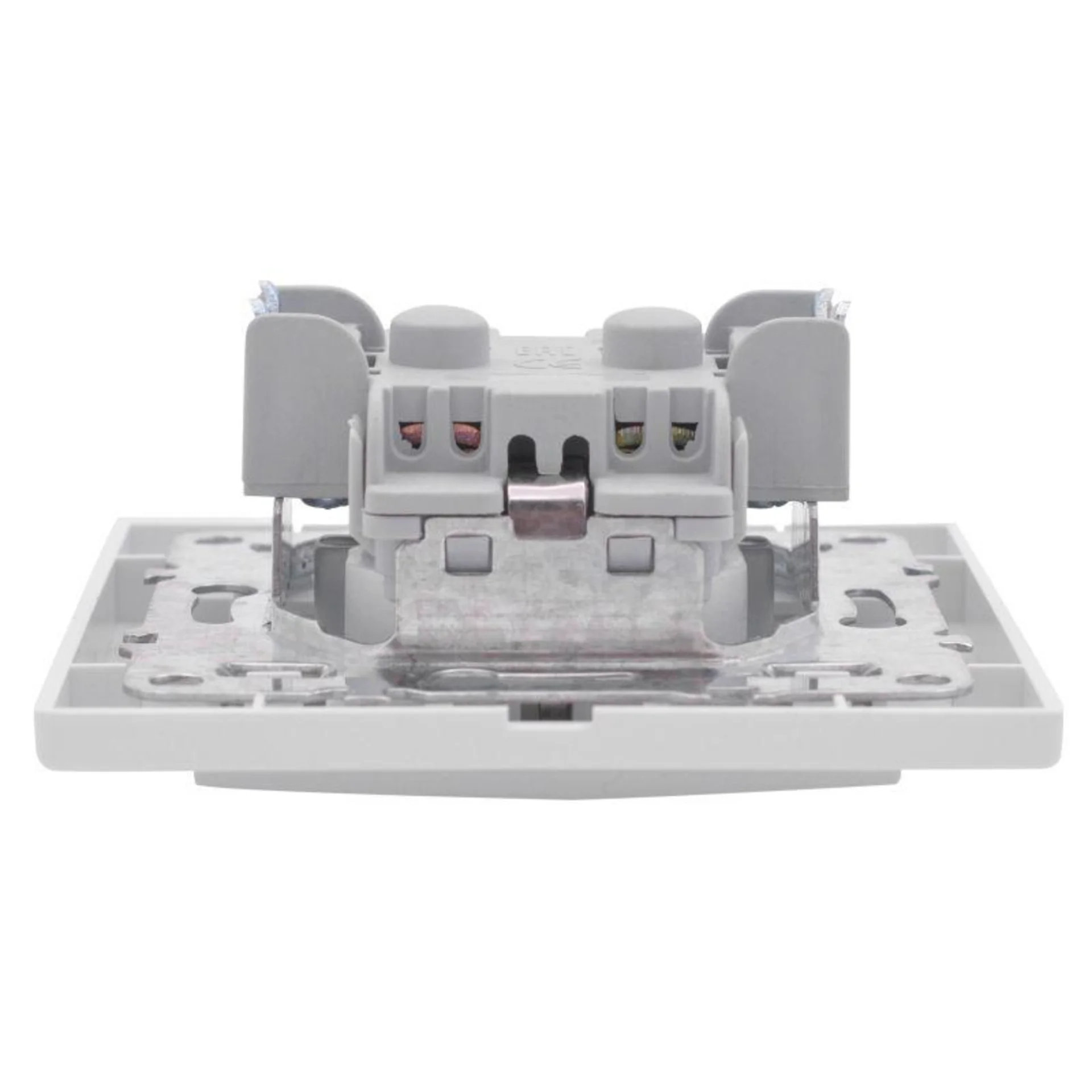 Розетка 1-м СП Минск 16А IP20 с заземл. защ. шторки бел. Basic EKF ERR16-028-100