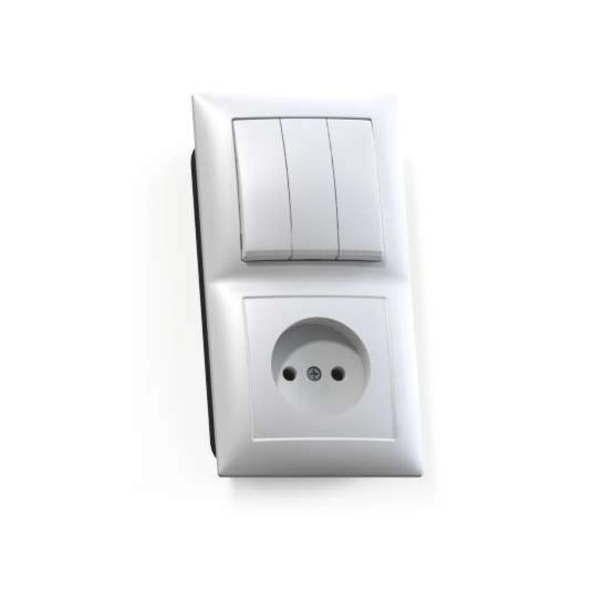 Блок СП БКВР-410 Селена (3-кл. выкл. + розетка) бел. Кунцево 8203