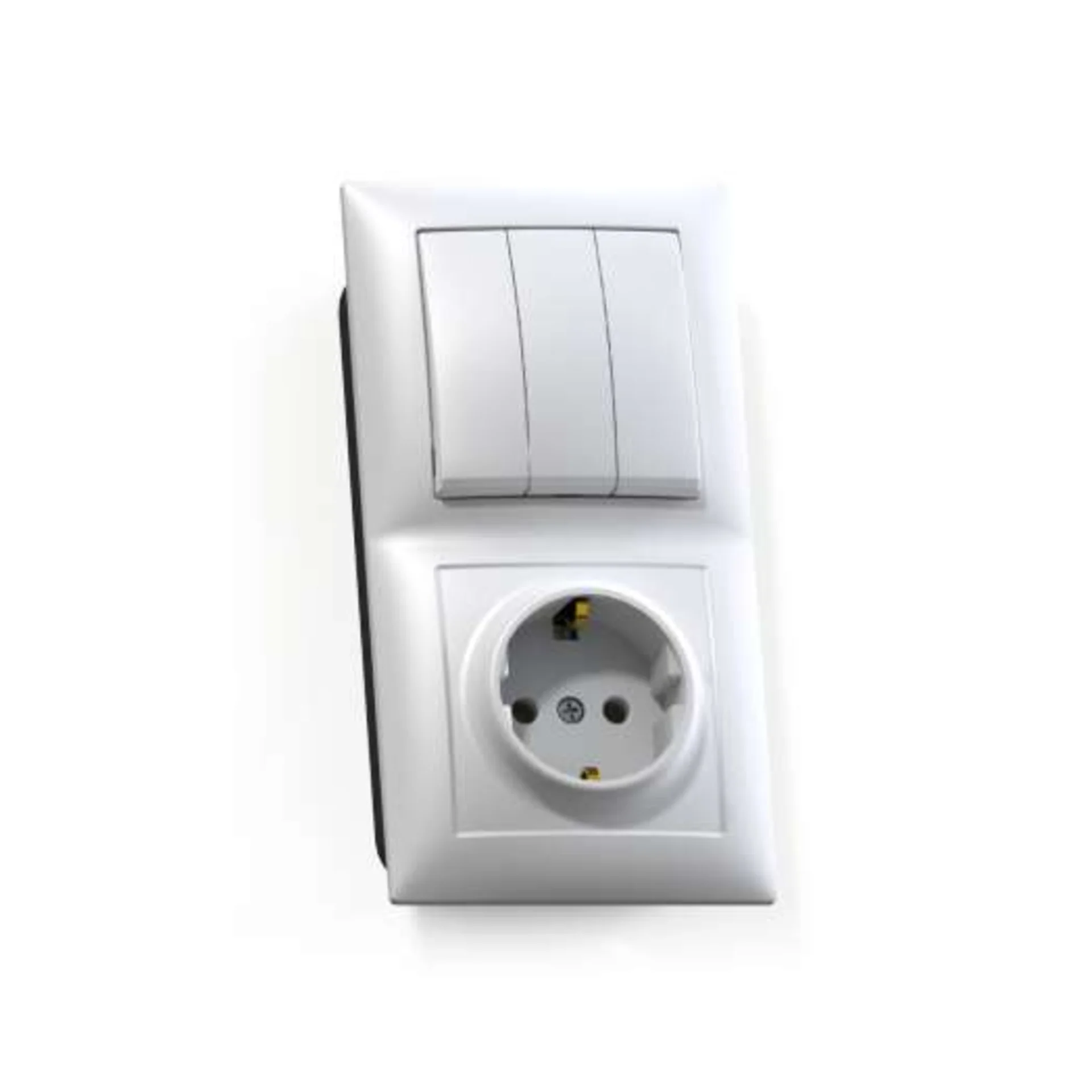 Блок СП БКВР-413 Селена (3-кл. выкл. + розетка с заземл.) бел. Кунцево 8209