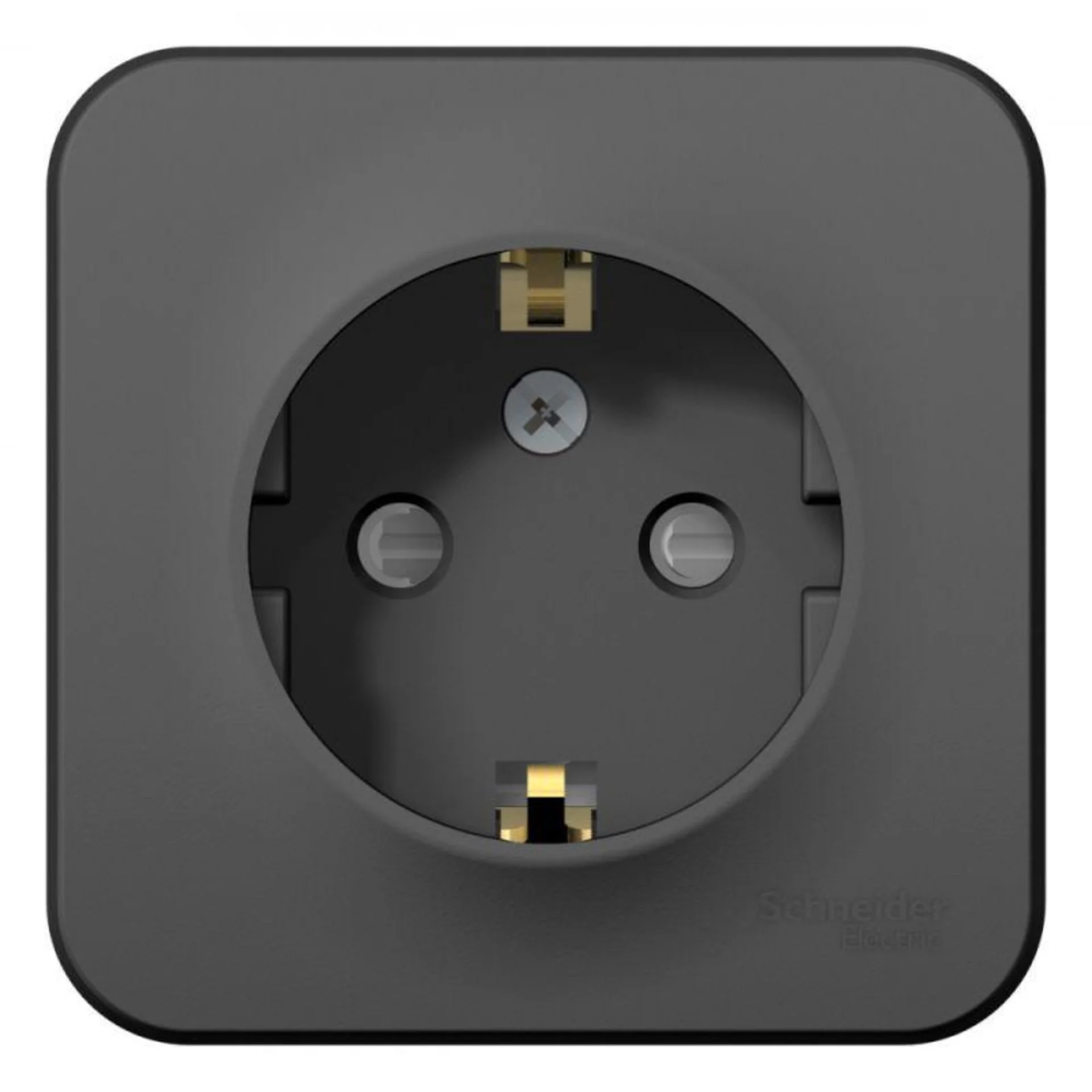 Розетка 1-м ОП Blanca 16А IP20 250В с заземл. защ. шторки с изолир. пластиной антрацит SE BLNRA01111