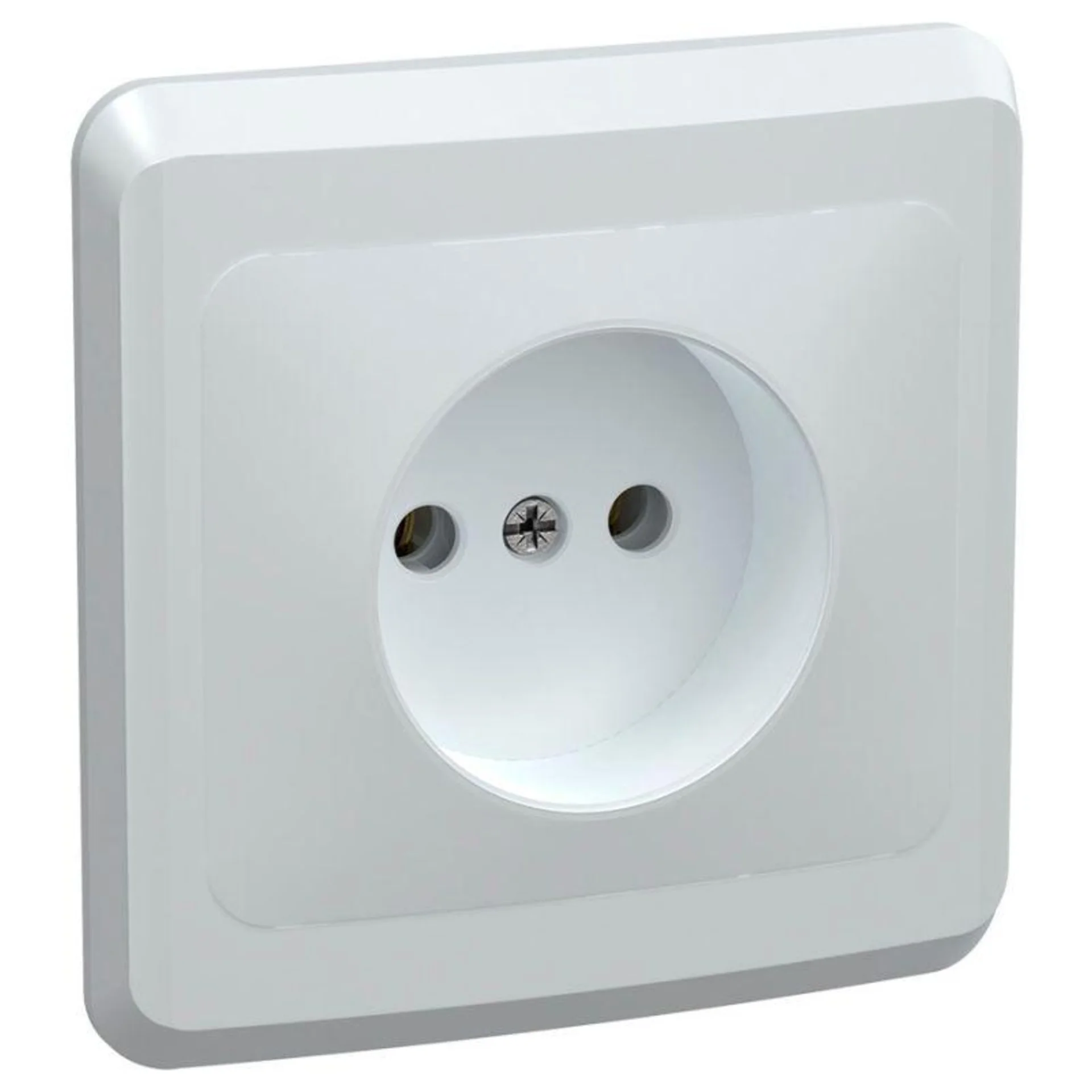 Розетка 1-м СП Вега РС10-2-ВБ 10А IP20 без заземл. без защ. шторок бел. IEK ERV10-K01-10-DM