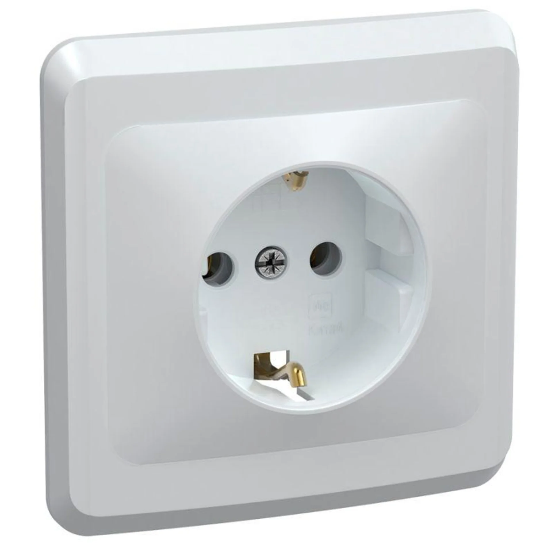 Розетка 1-м СП Вега РС10-3-ВБ с заземл. контактом без защ. штор 16А бел. IEK ERV11-K01-16-DM