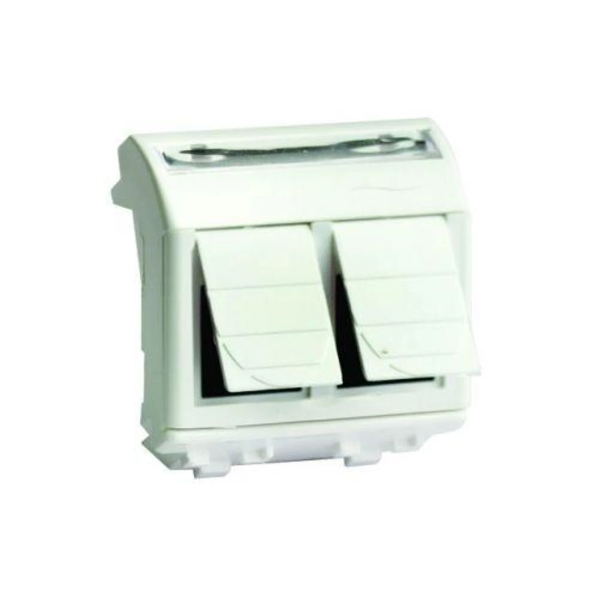 Розетка компьютерная 2-м СП 2мод. Brava RJ45 кат.5E бел. DKC 76656B