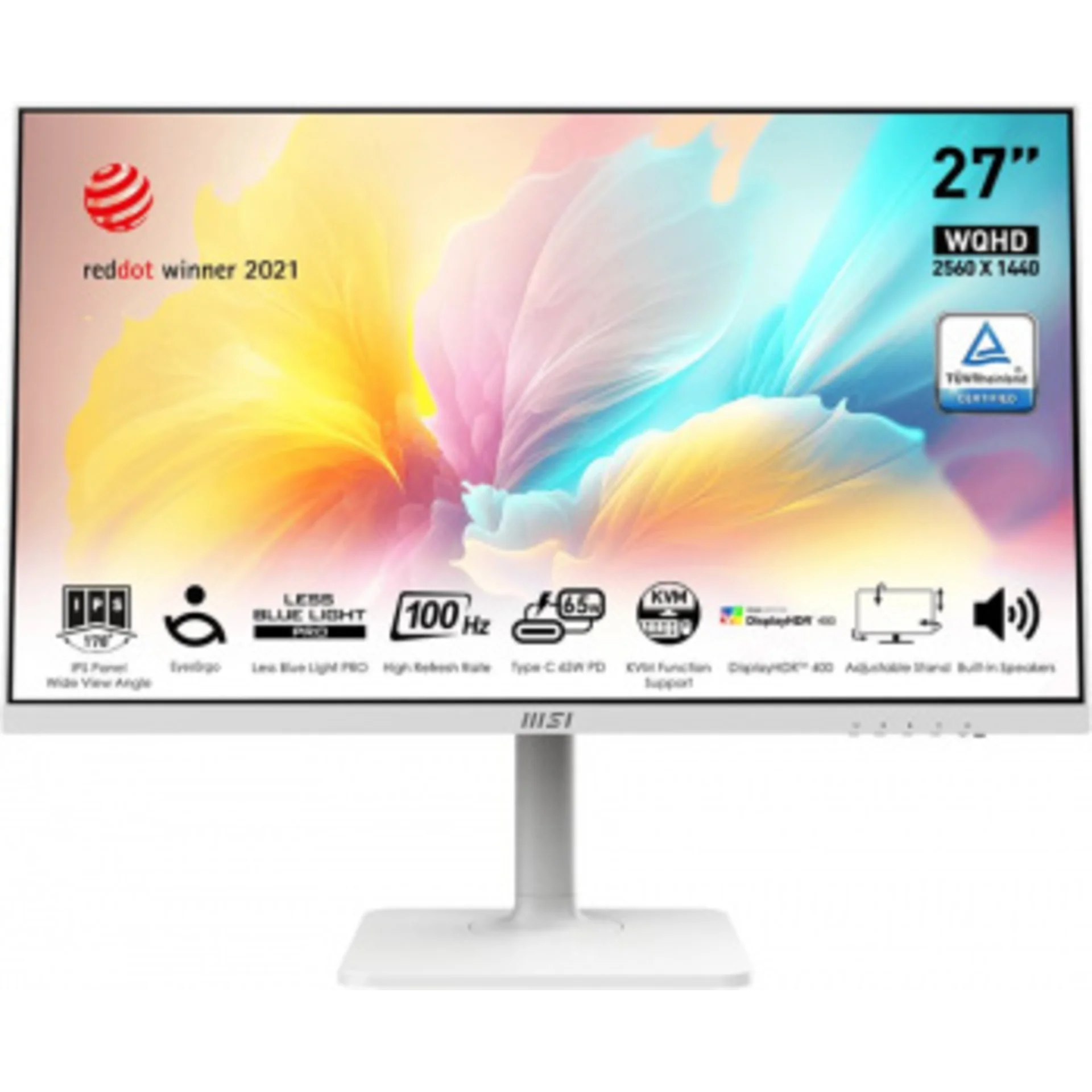 Монитор MSI 27" Modern MD272QXPW белый IPS LED 1ms 16:9 HDMI M/M матовая HAS Piv 400cd 178гр/178гр 2