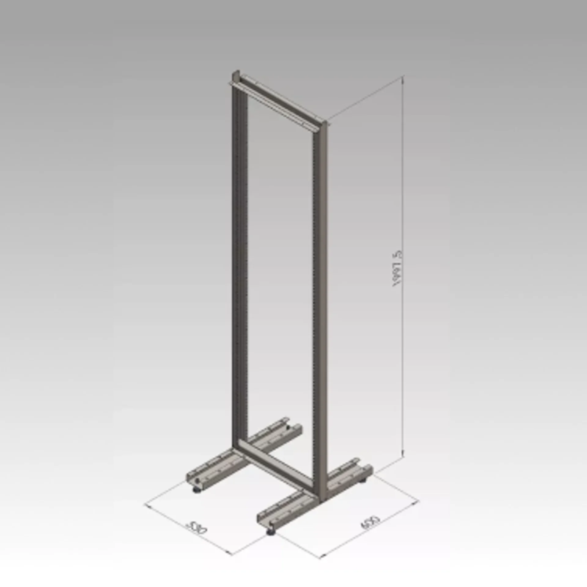 Стойка монтажная однорамная 42U (2000х530х600мм)