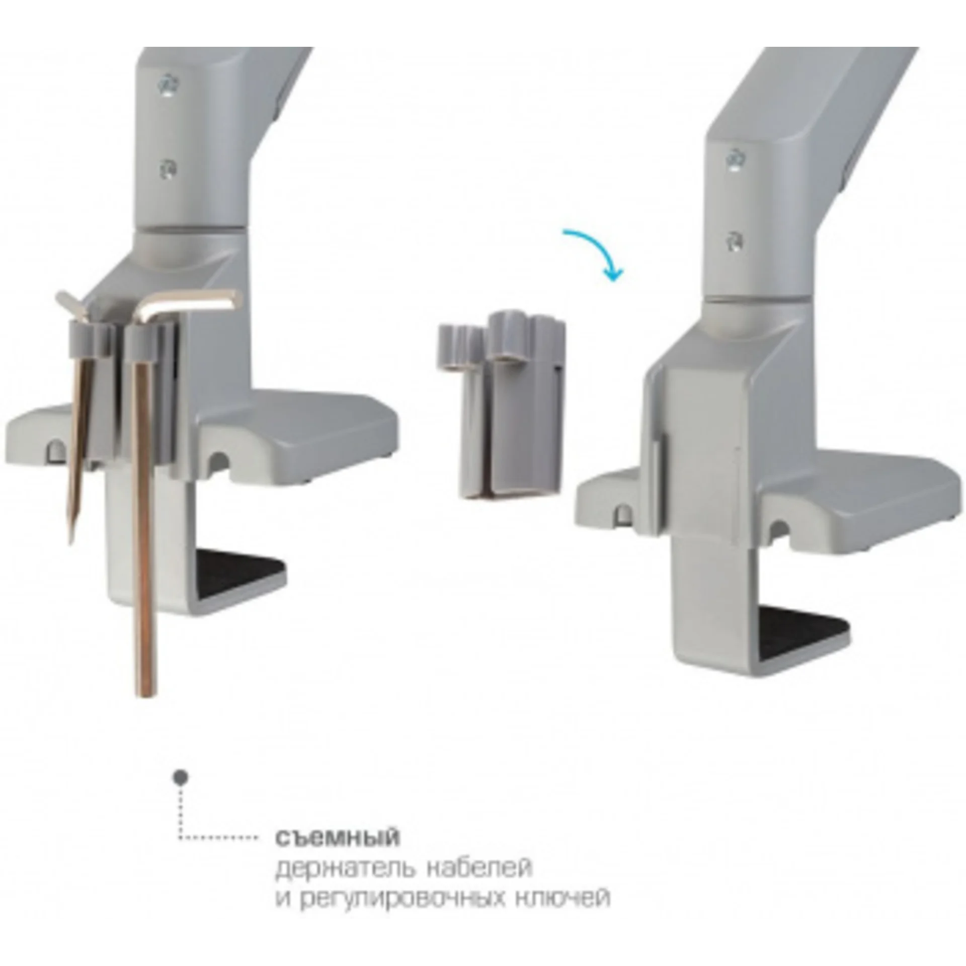Кронштейн для мониторов Arm Media LCD-T35 серебристый 17"-34" макс.9кг настольный поворот и наклон в
