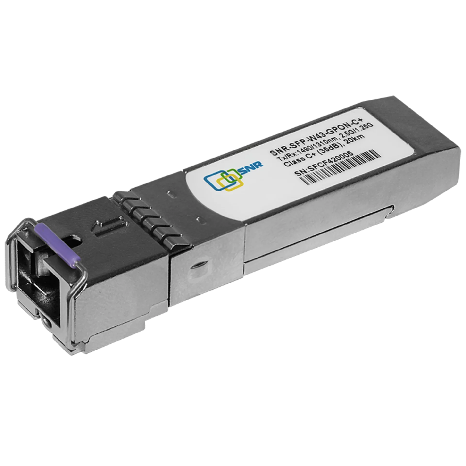 Модуль SFP WDM GPON, дальность до 20км (28dB), Tx/Rx: 1490/1310нм