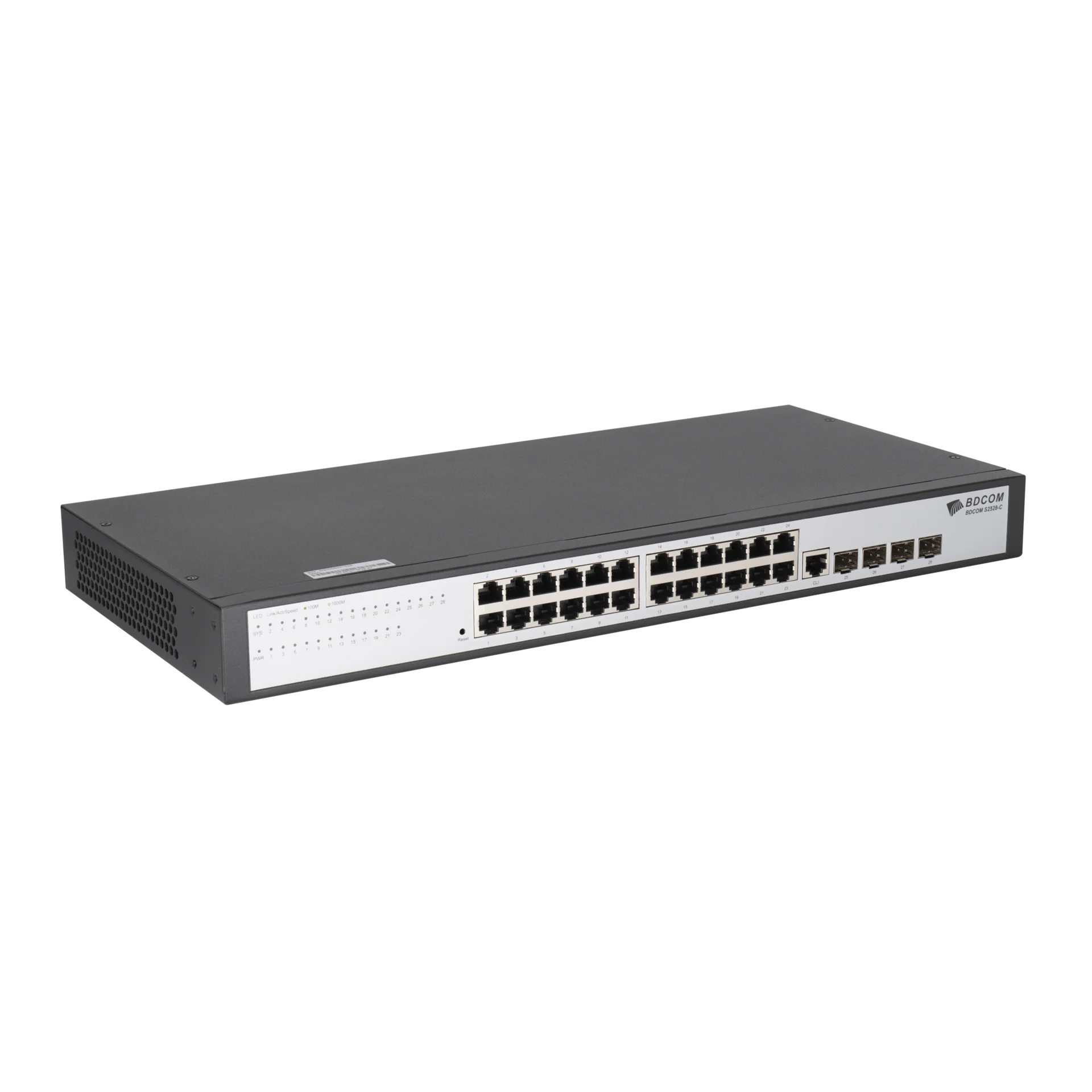 Управляемый коммутатор уровня 2 BDCOM S2528-C, 24x 10/100/1000Base-T, 4x combo 1G SFP/RJ45, 220VAC