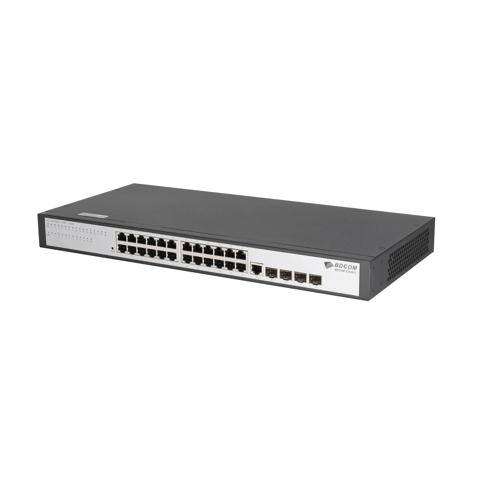 Управляемый коммутатор уровня 2 BDCOM S2528-C, 24x 10/100/1000Base-T, 4x combo 1G SFP/RJ45, 220VAC