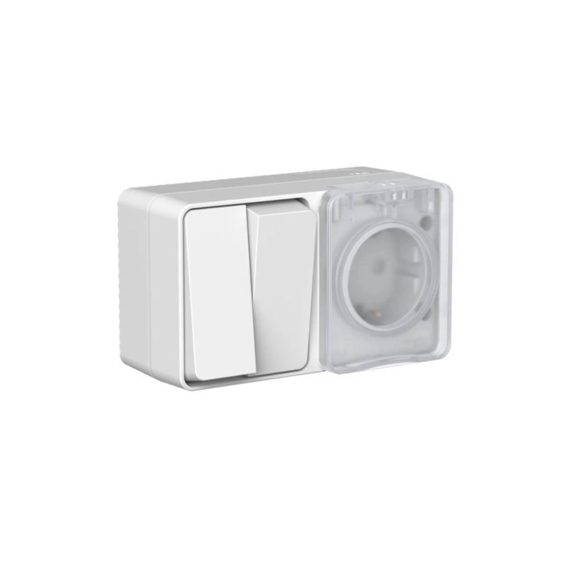 Блок ОП AtlasDesign PROFI IP54 (розетка 16А заземл. защ. шторки + 2-кл. выключатель 10А) сер. SE ATN