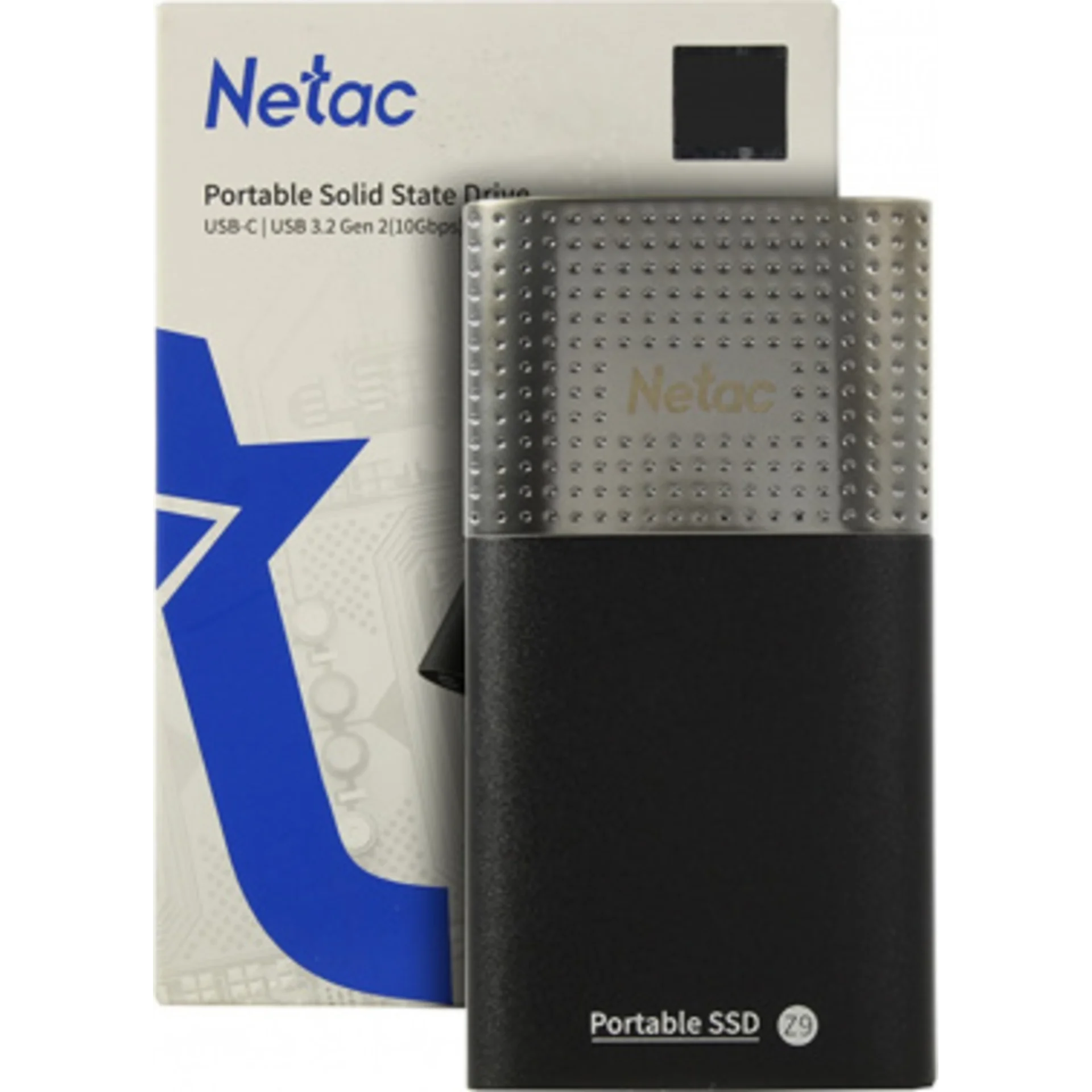 Накопитель SSD Netac USB-C 2000Gb NT01Z9-002T-32BK Z9 1.8" черный