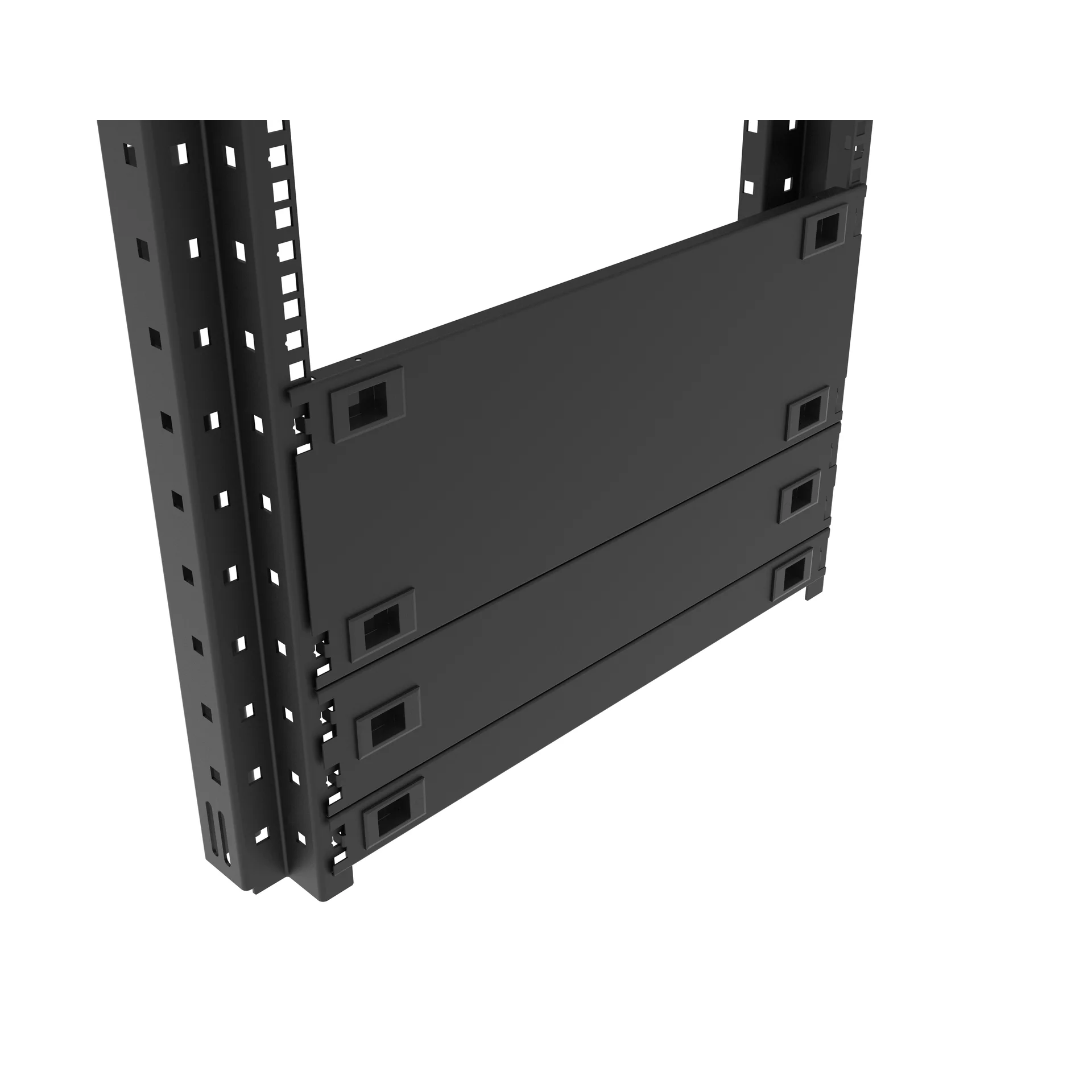 Заглушка 4U в телекоммуникационный шкаф 19", пластиковая защелка, монтаж без инструментов