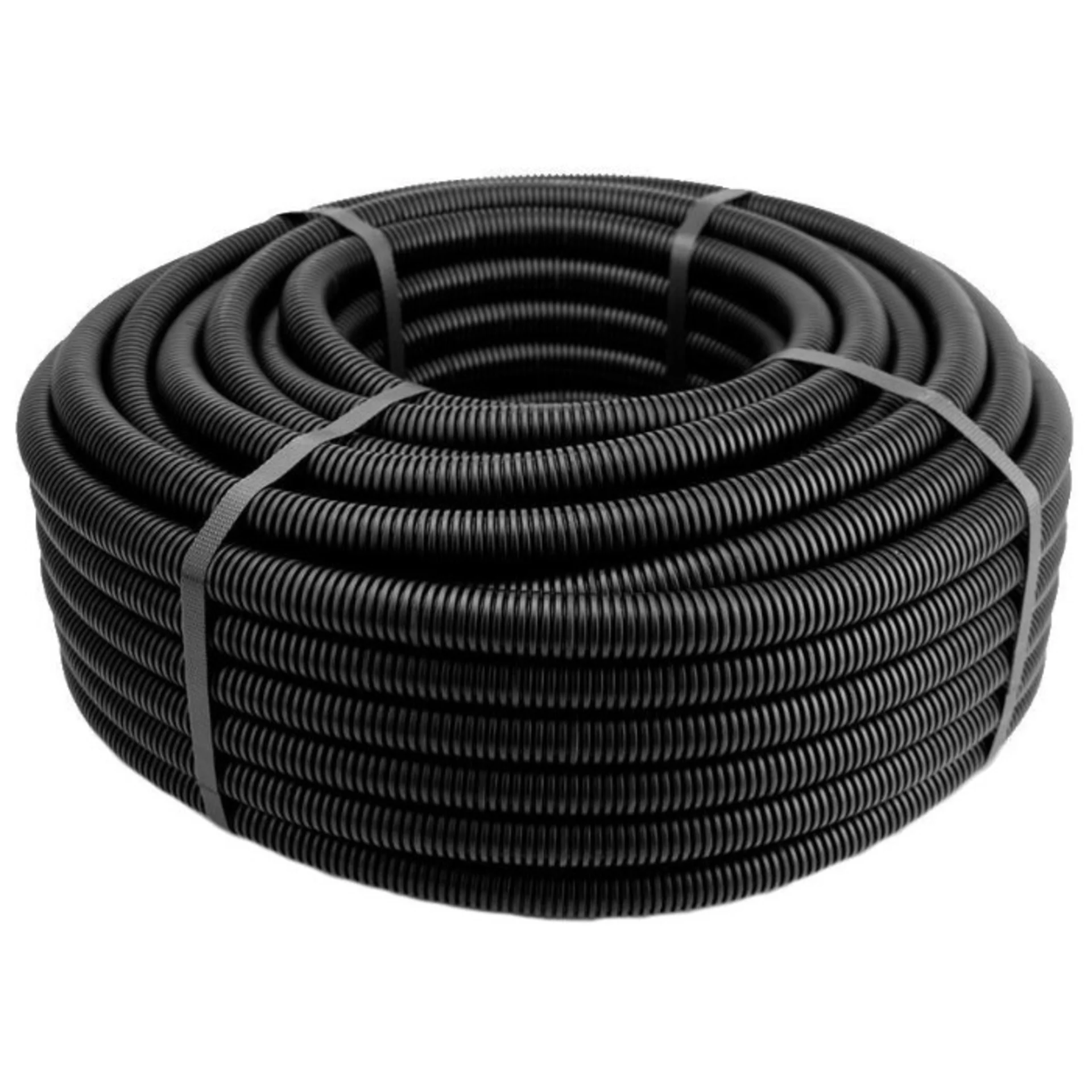 Труба гофрированная ПНД d20мм с протяжкой черн. (уп.100м)