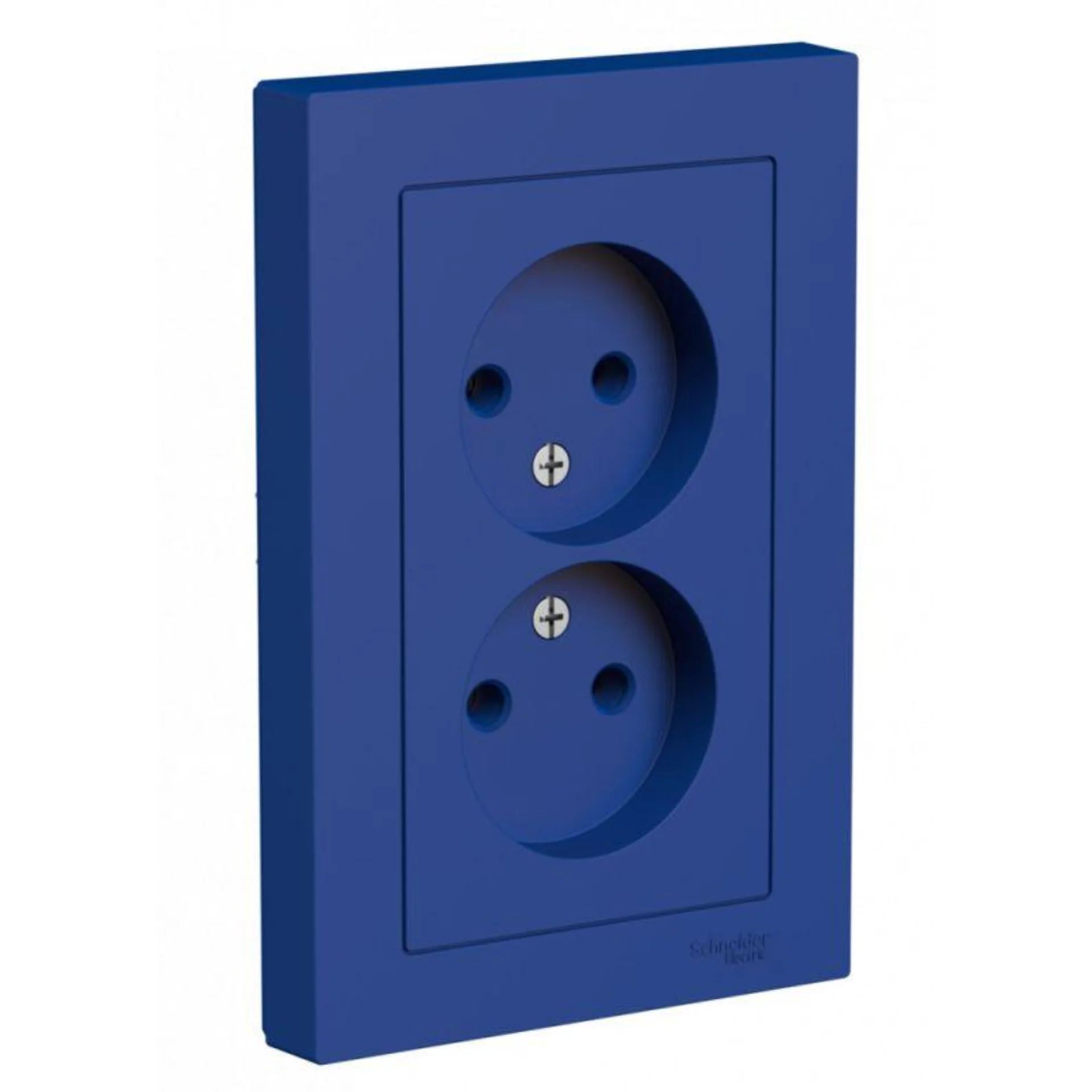 Розетка 2-м AtlasDesign 16А без заземл в сборе аквамарин SE ATN001120