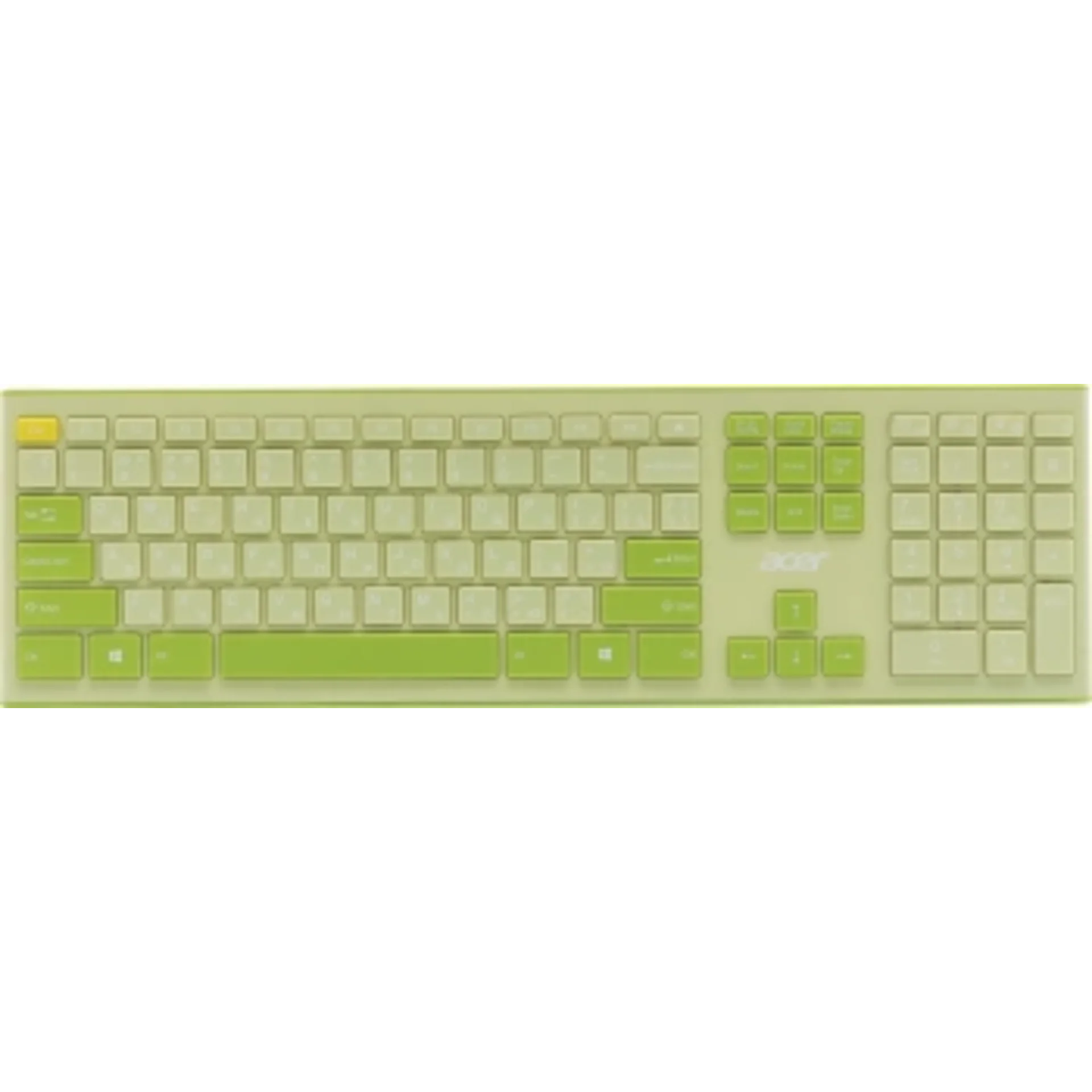 Клавиатура + мышь Acer OCC205 клав:зеленый/желтый мышь:зеленый/желтый USB беспроводная slim