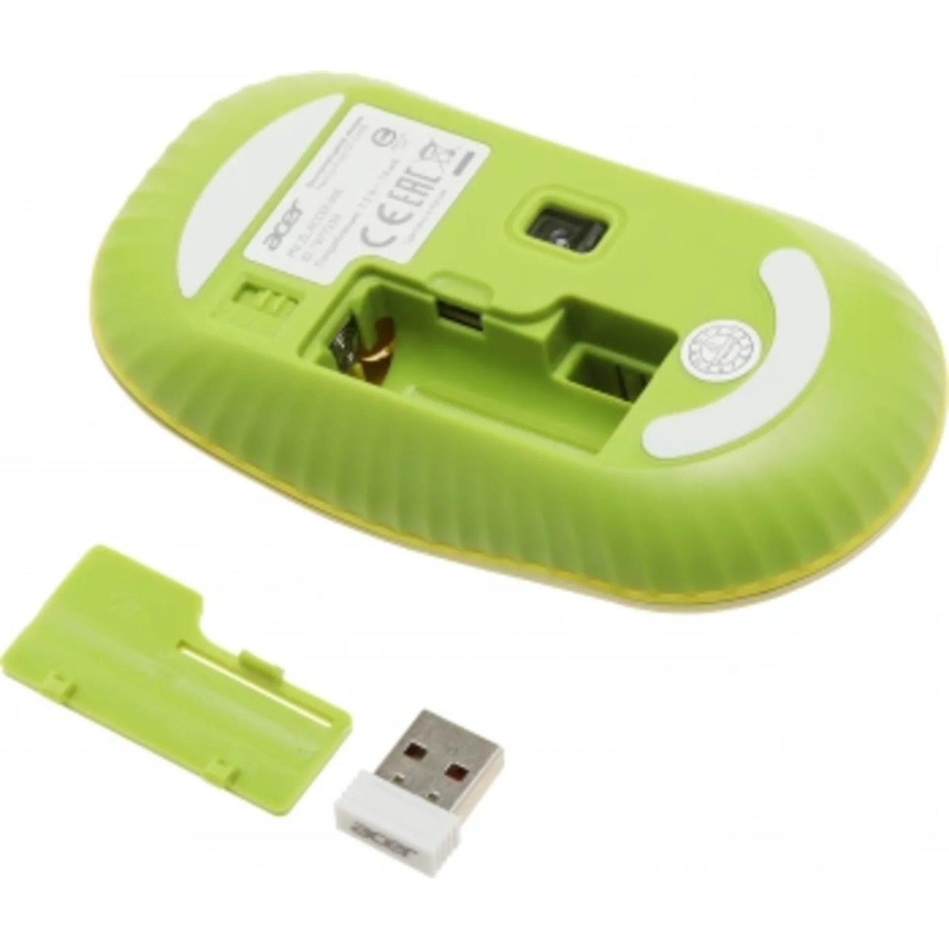 Клавиатура + мышь Acer OCC205 клав:зеленый/желтый мышь:зеленый/желтый USB беспроводная slim