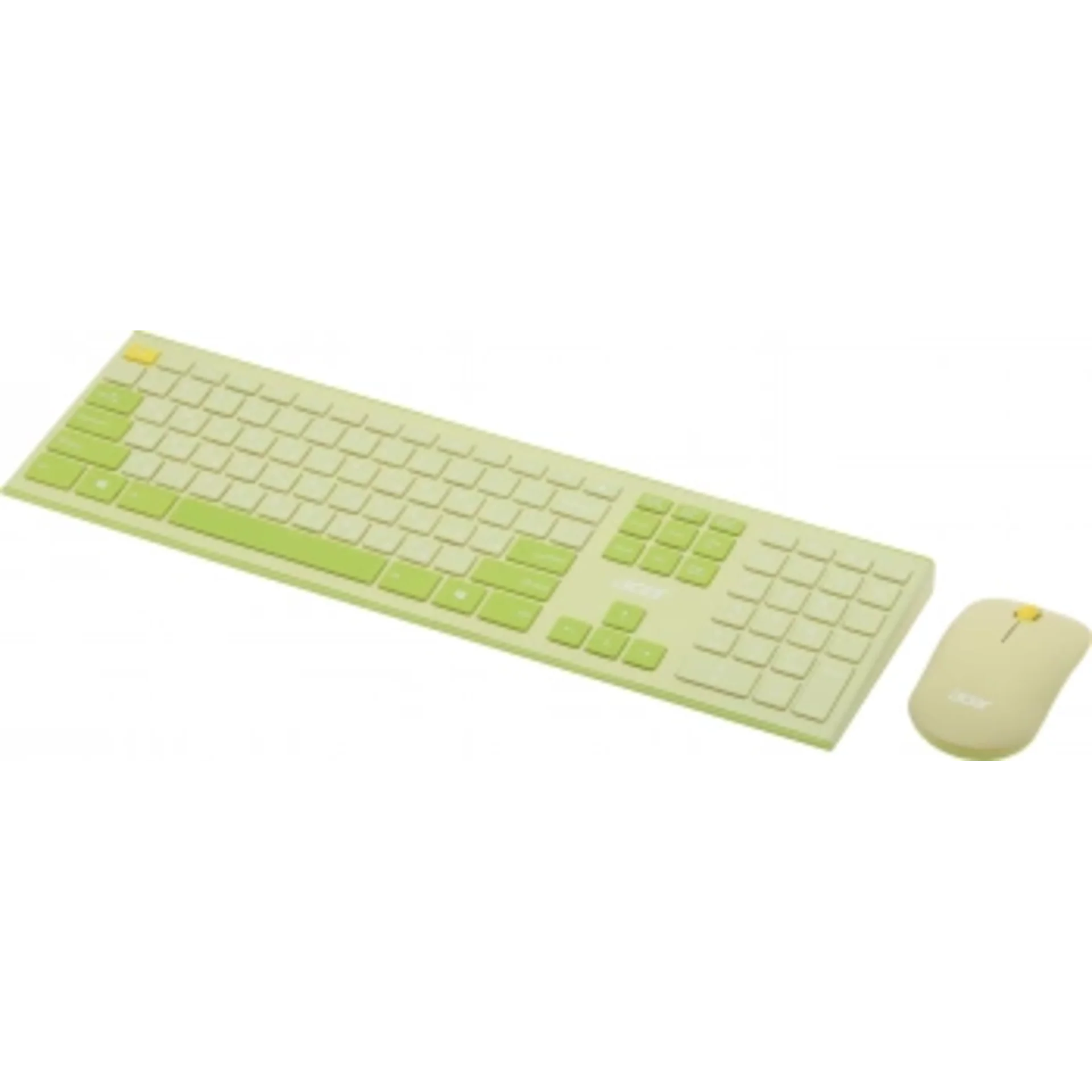 Клавиатура + мышь Acer OCC205 клав:зеленый/желтый мышь:зеленый/желтый USB беспроводная slim